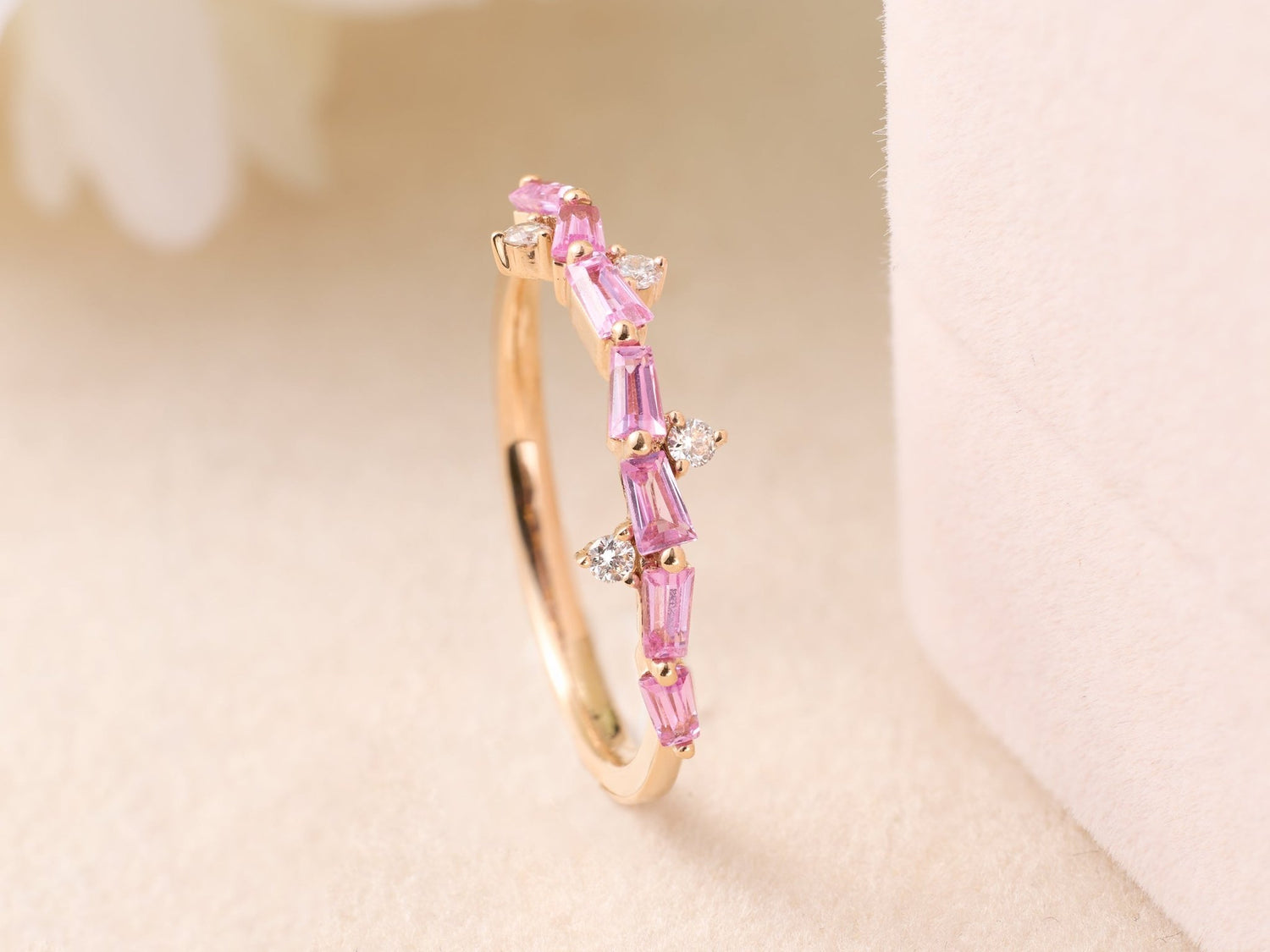Petite Diamond and Gemstone Stackable Ring - Jewelry And Store