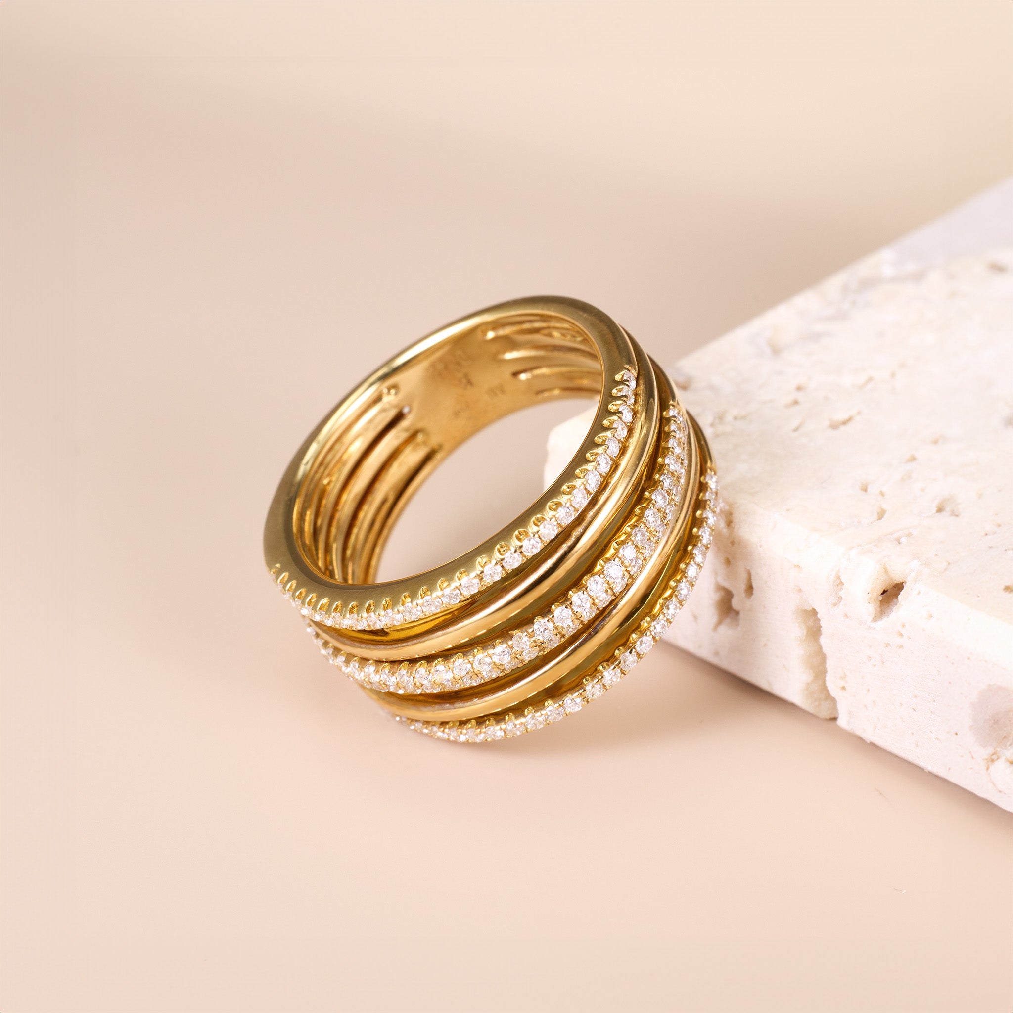 14K Gold Diamond Statement Ring - Jewelry And Store