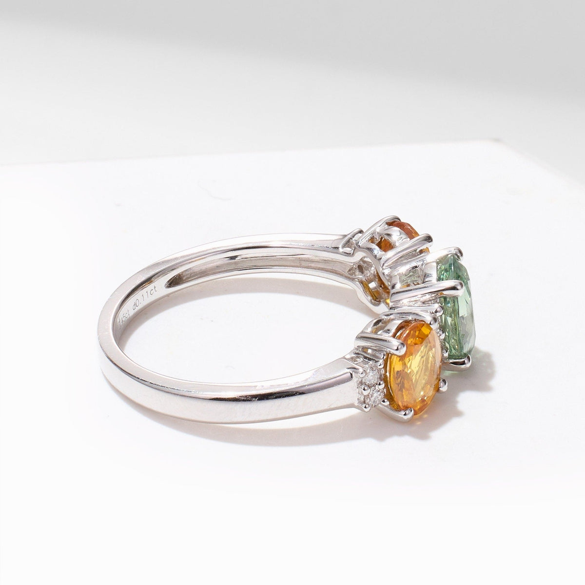 18K WGold Multi - Colored Fancy Sapphire & Diamond Ring - Jewelry And Store