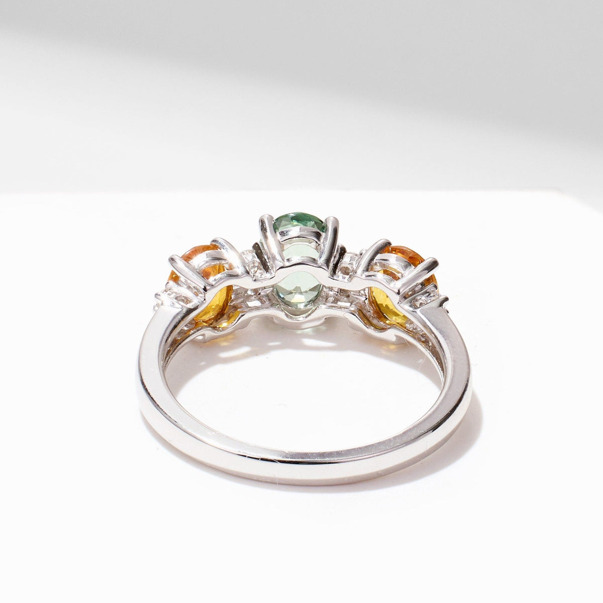 18K WGold Multi - Colored Fancy Sapphire & Diamond Ring - Jewelry And Store
