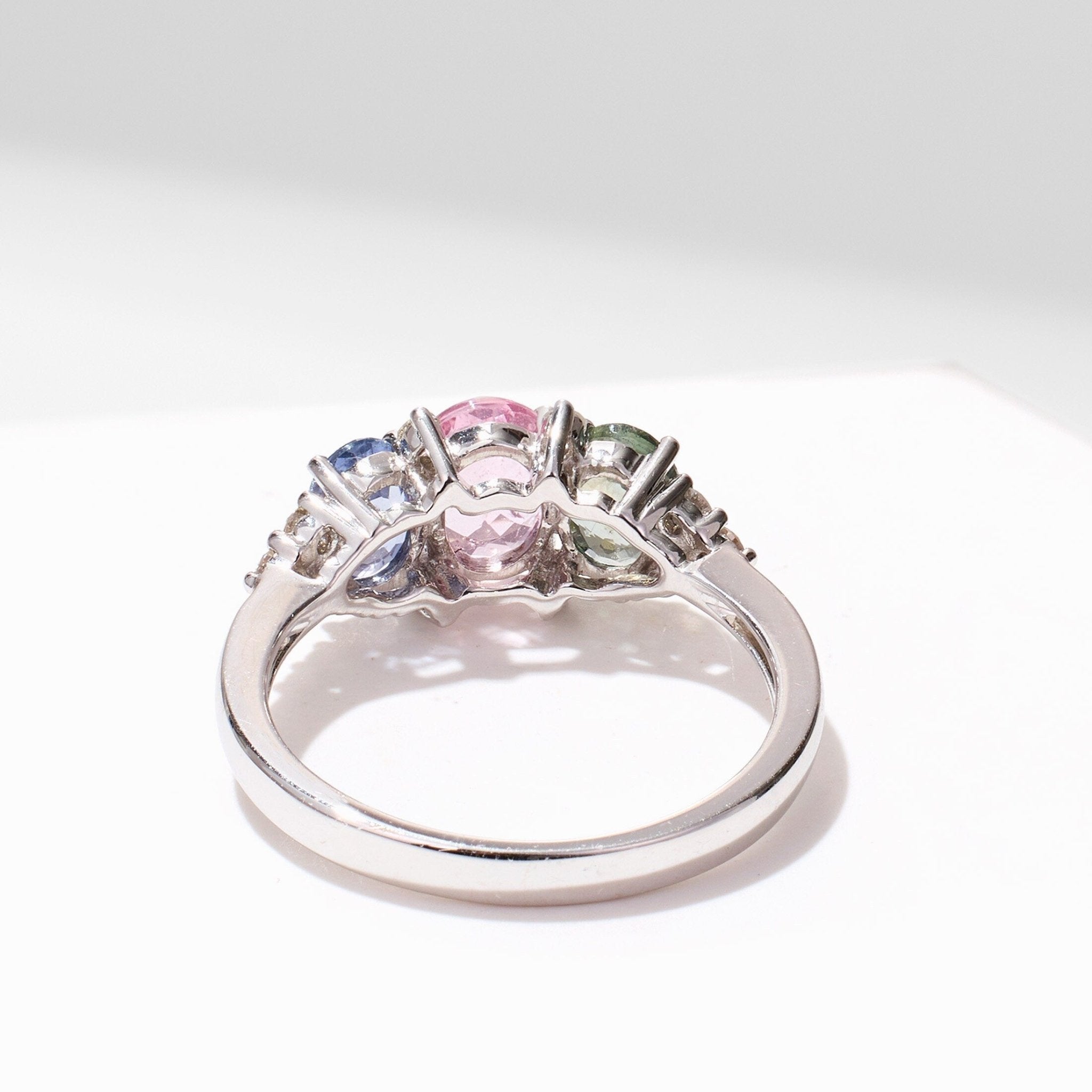 18K Gold Multi - Colored Fancy Sapphire & Diamond Ring - Jewelry And Store
