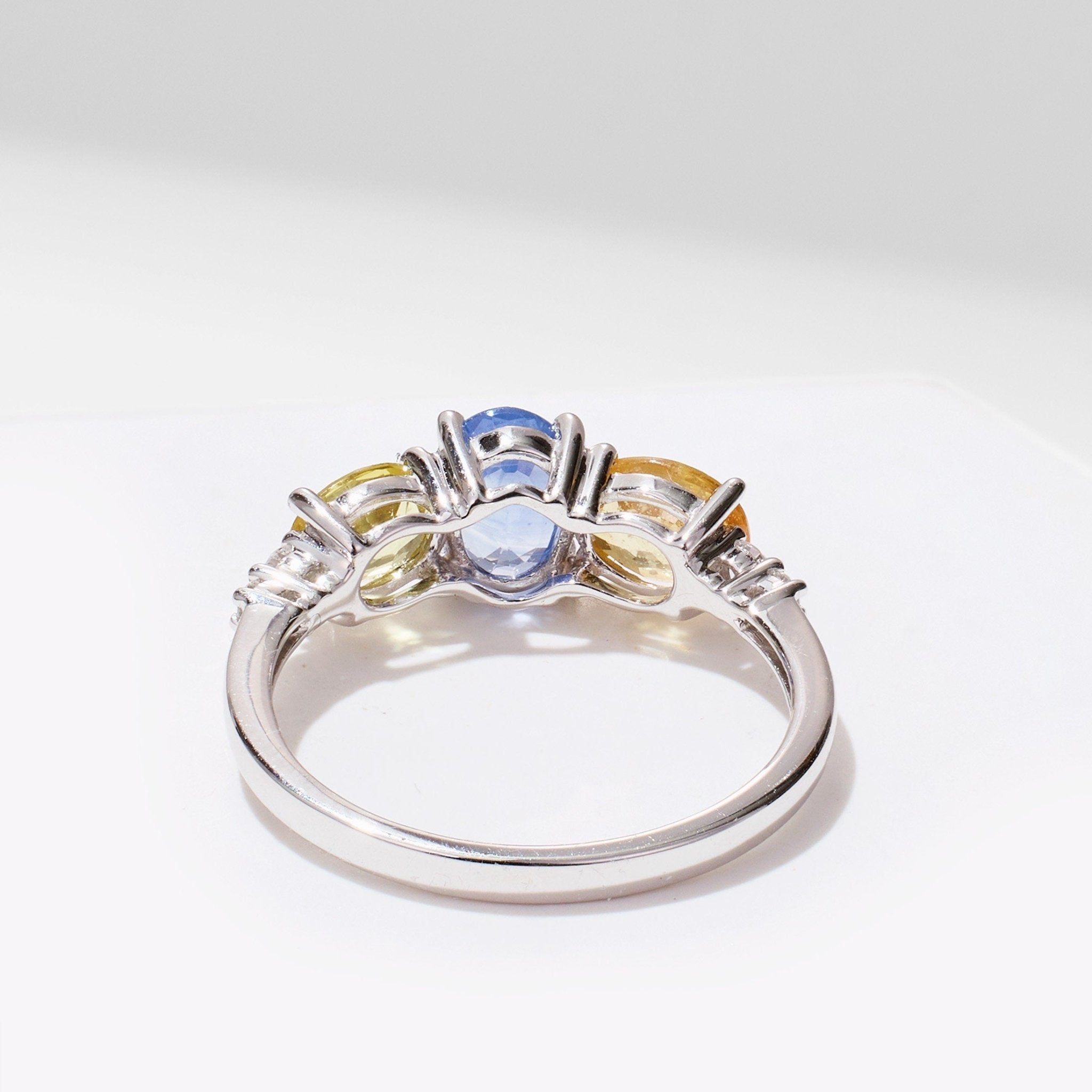 18K Gold Multi - Colored Fancy Sapphire & Diamond Ring - Jewelry And Store