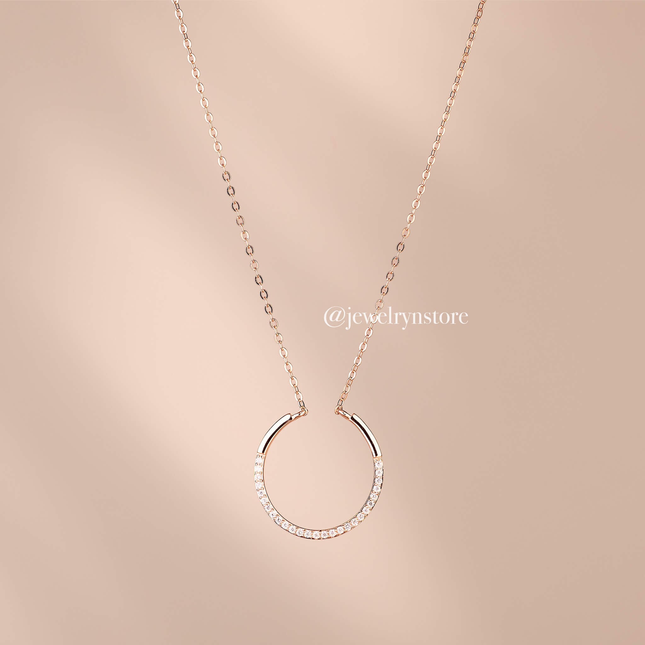 925 Silver Simple Circle Necklace - Jewelry And Store