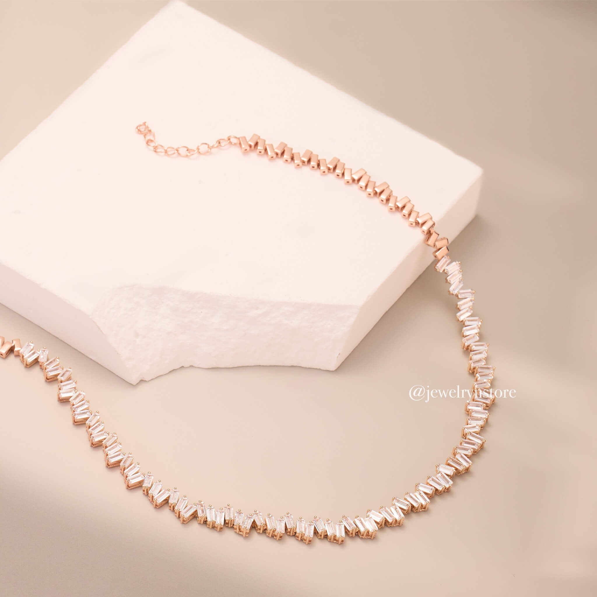 925 Silver Diamond Tennis Necklace - Jewelry And Store