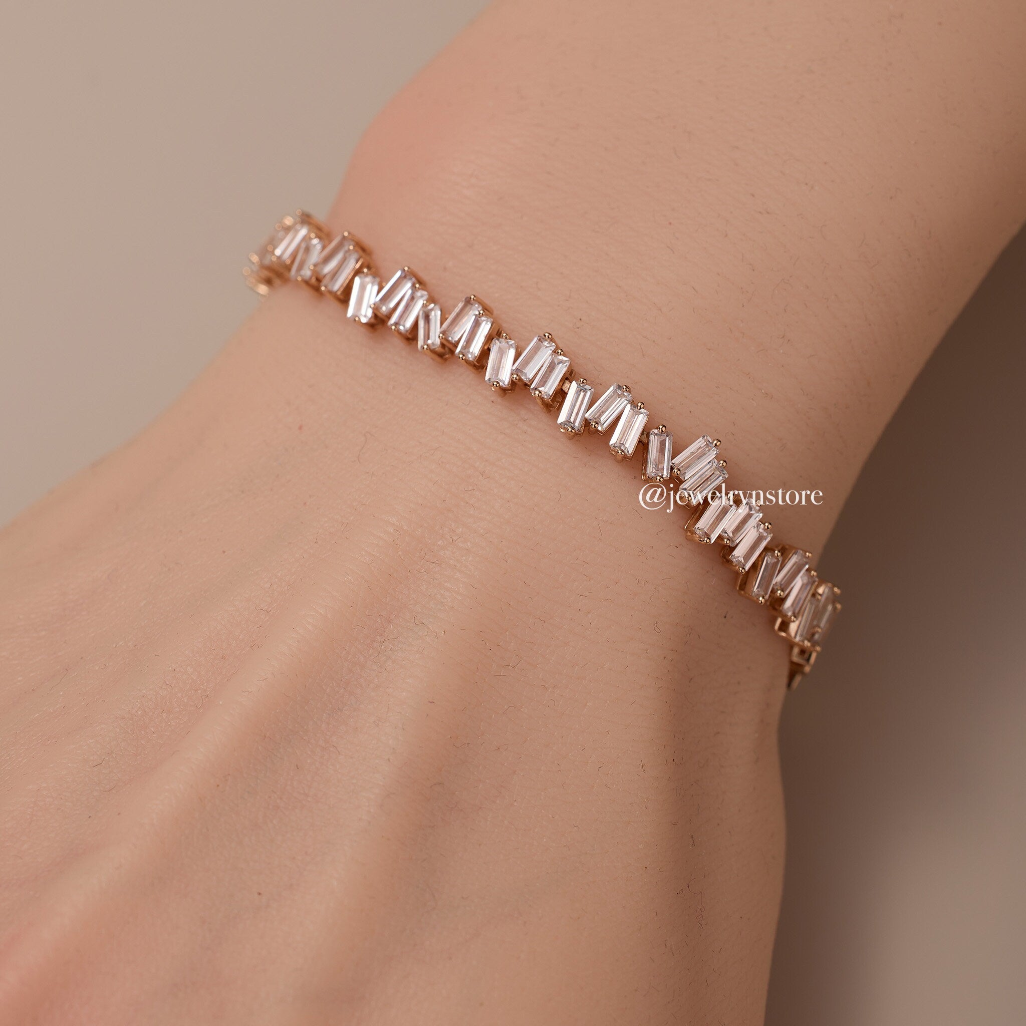925 Silver Baguette Tennis Bracelet - Jewelry And Store