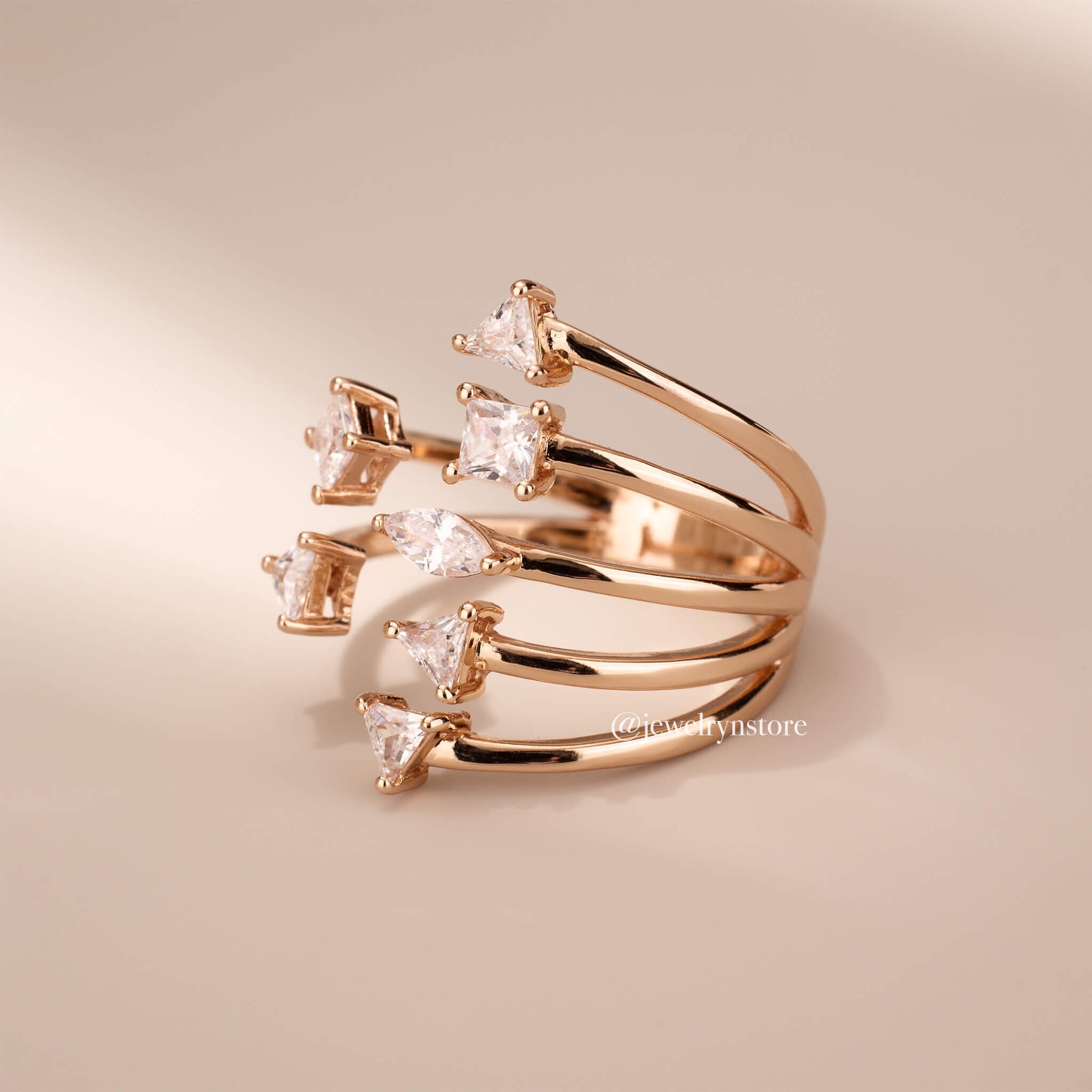 925 Silver Linear Ribbon Open Ring - Jewelry And Store