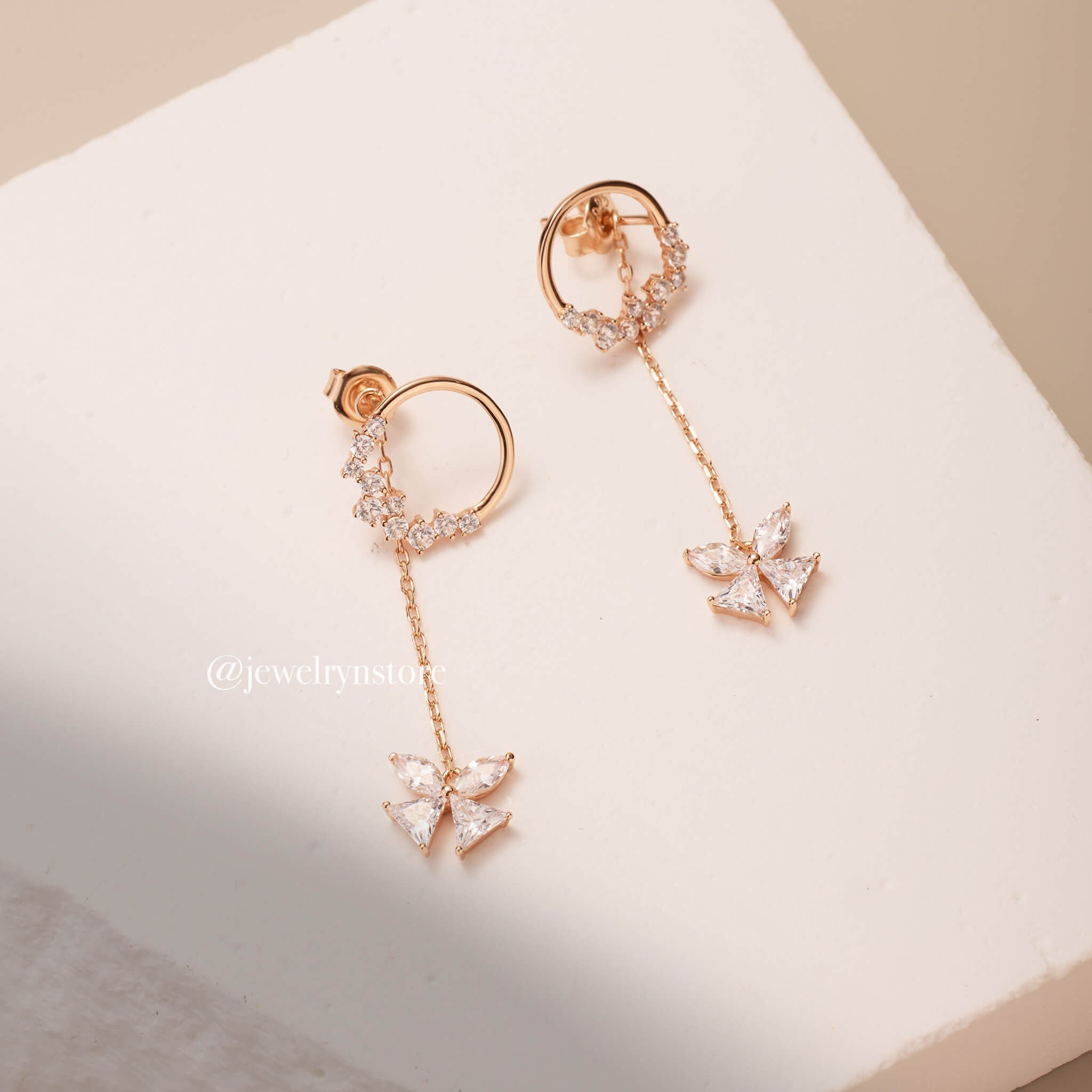 925 Silver Butterfly Long Earrings - Jewelry And Store