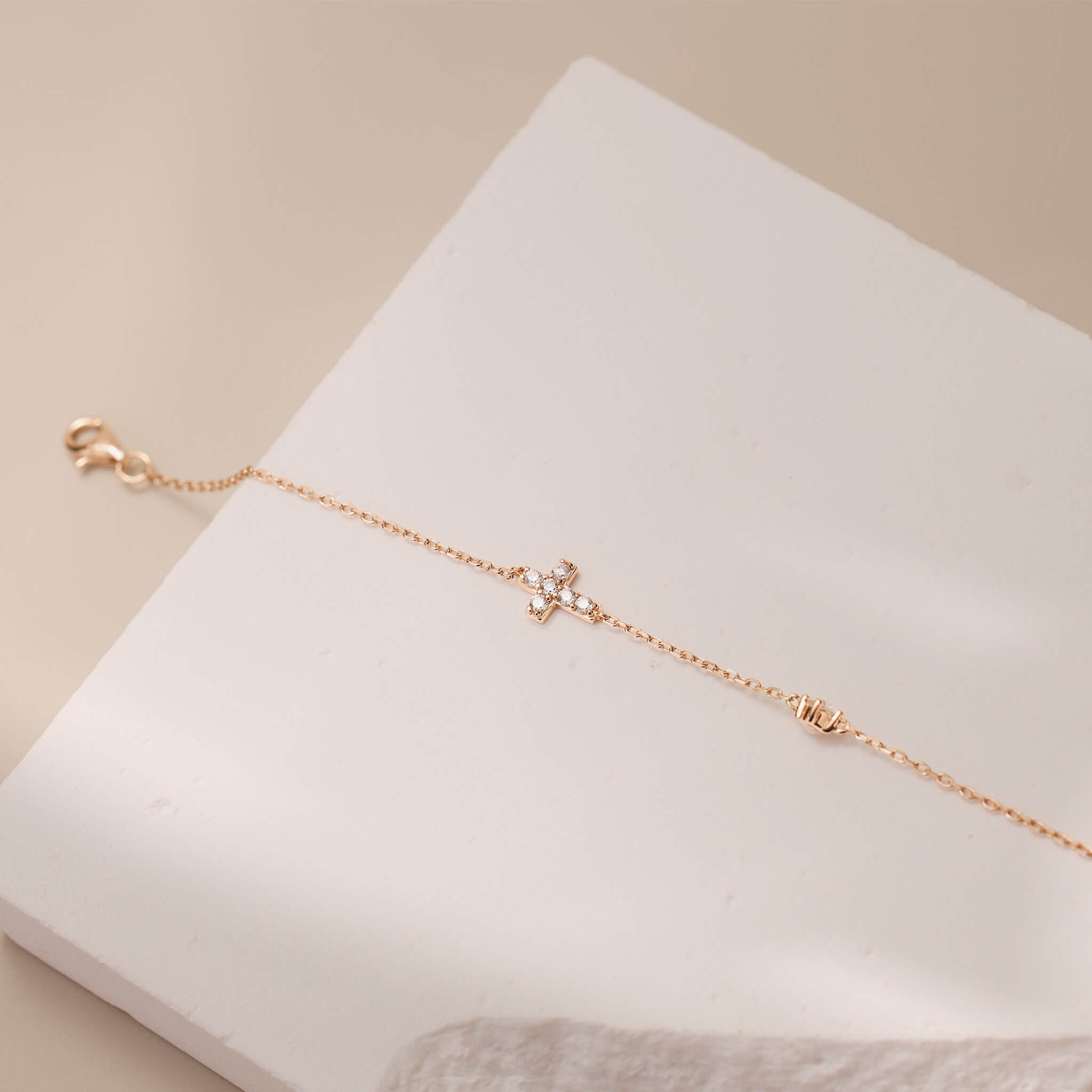 925 Silver Minimalist Cross Bracelet - Jewelry And Store