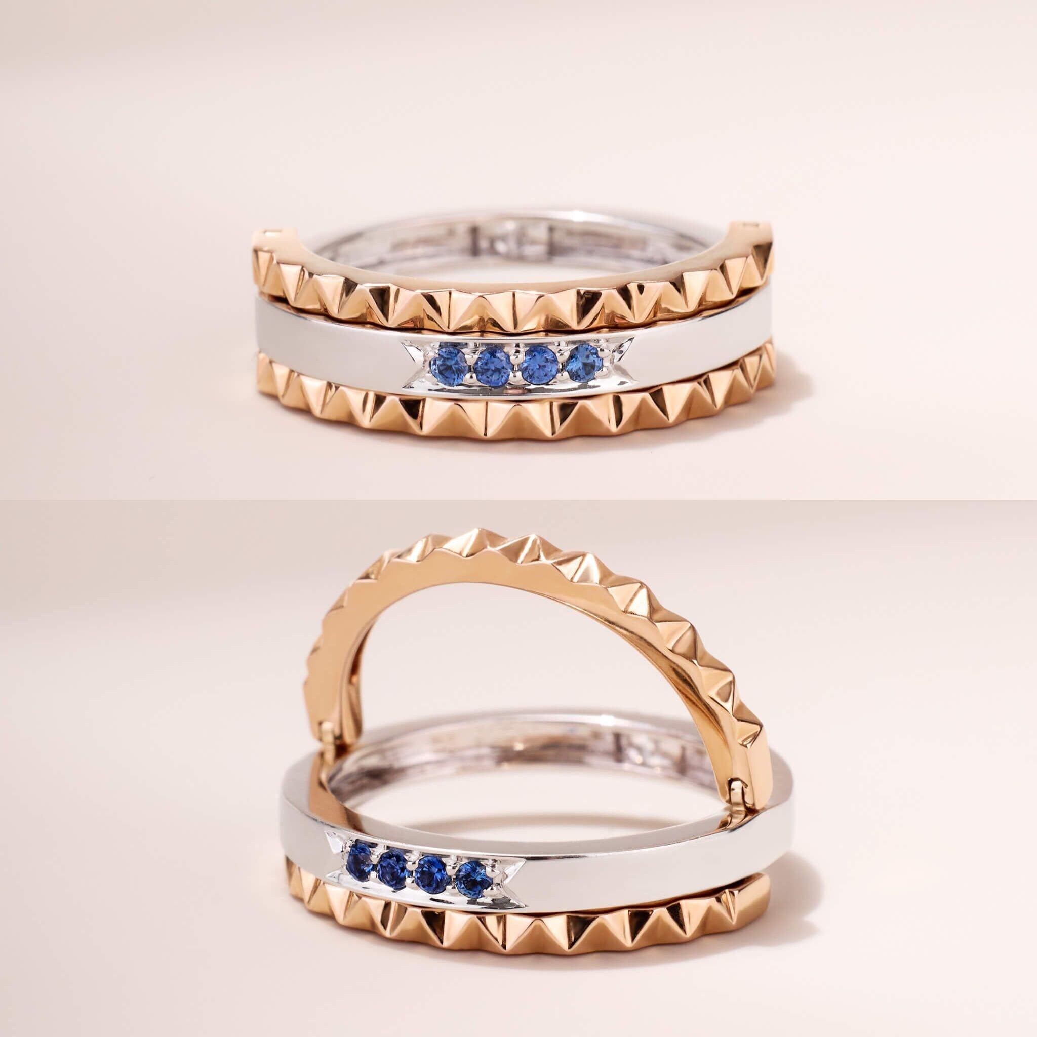 Two - Flips Diamond and Sapphire Ring(1 Rings with 6 Styles) - Jewelry And Store