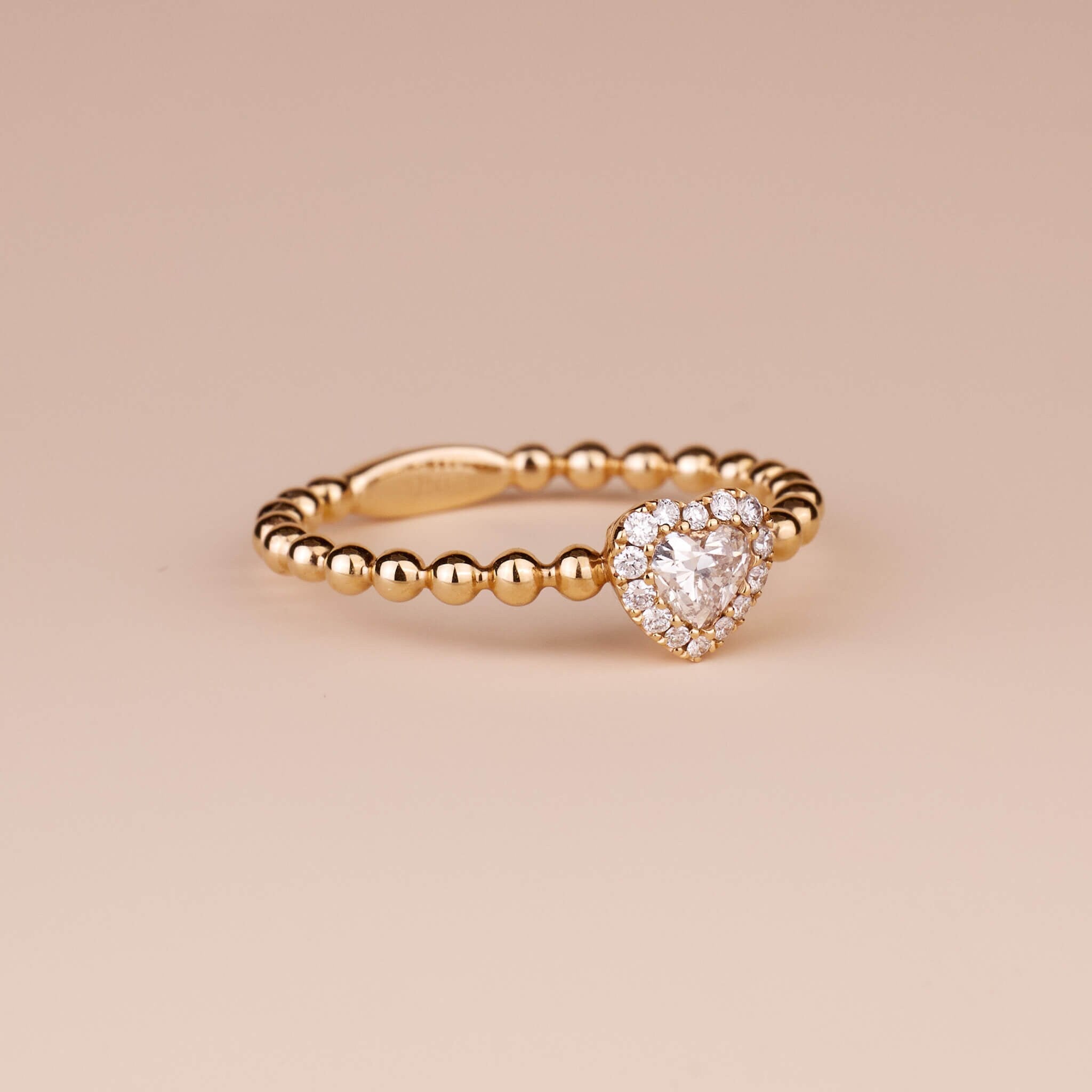 18K Gold Unique Heart - shape Diamond Engagement Ring - Jewelry And Store