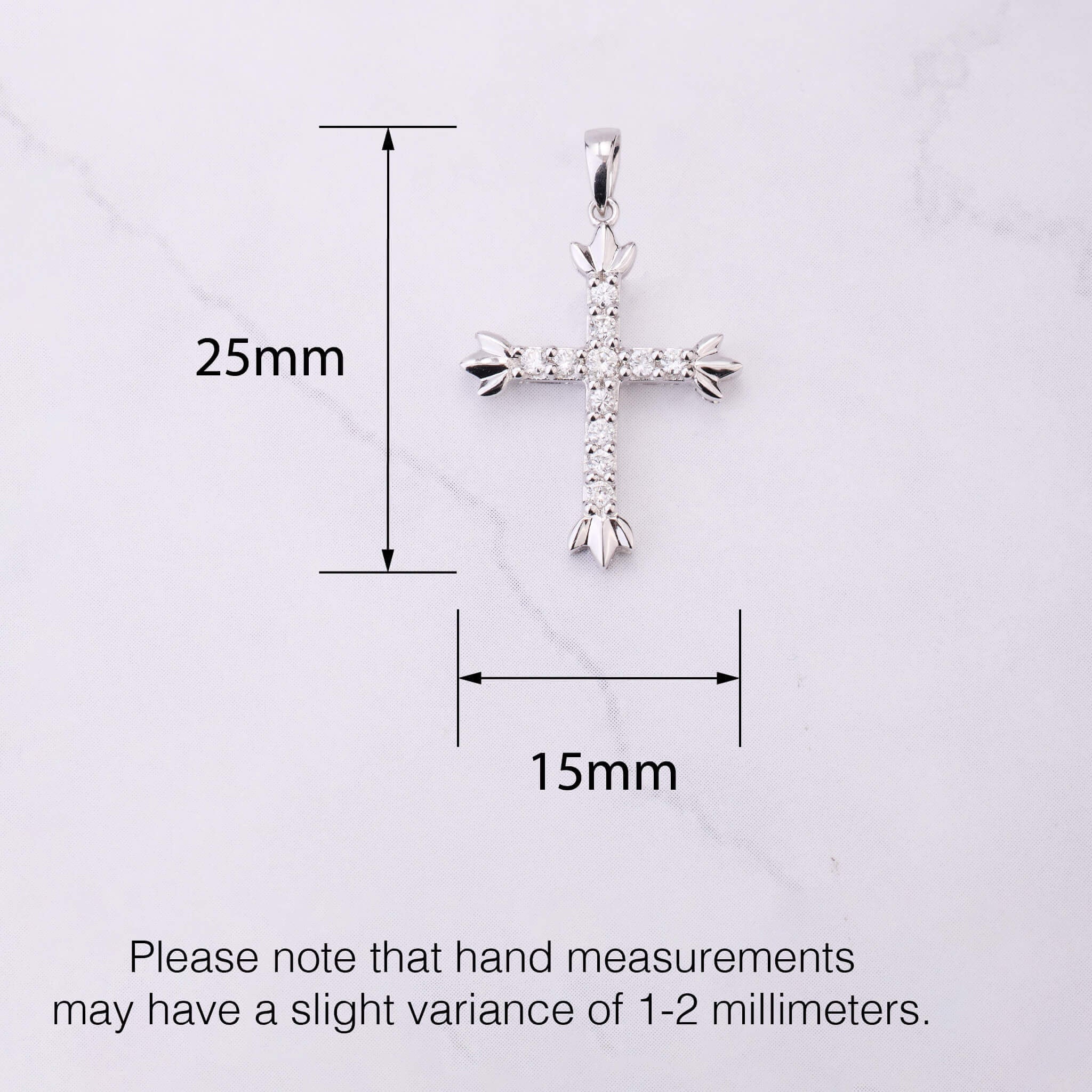 18K Gold Vintage - Styled Cross Pendant with Natural Diamond - Jewelry And Store