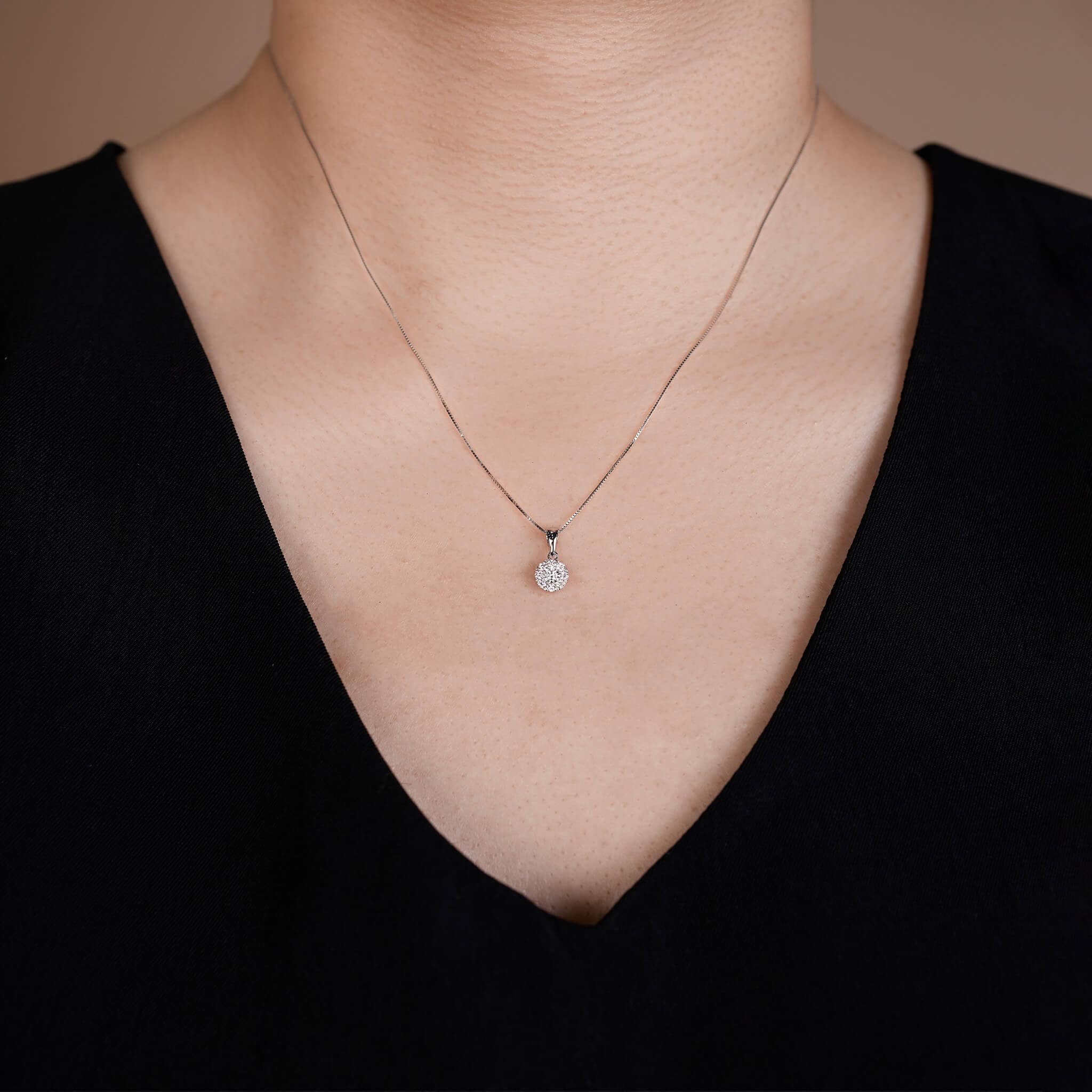 18K Gold Minimalist Natural Diamond Pendant - Jewelry And Store