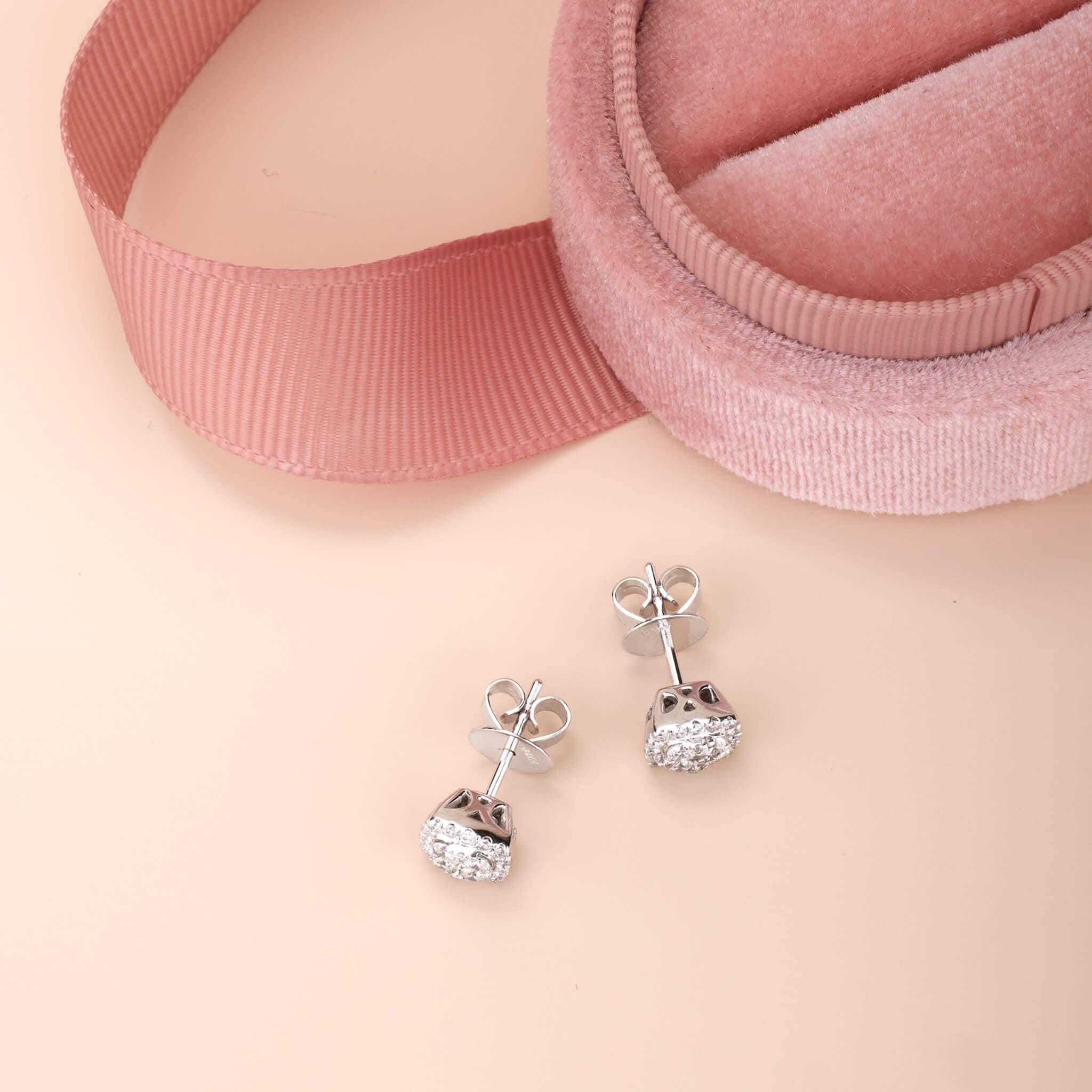 14K Gold Classic Diamond Halo Earrings - Jewelry And Store