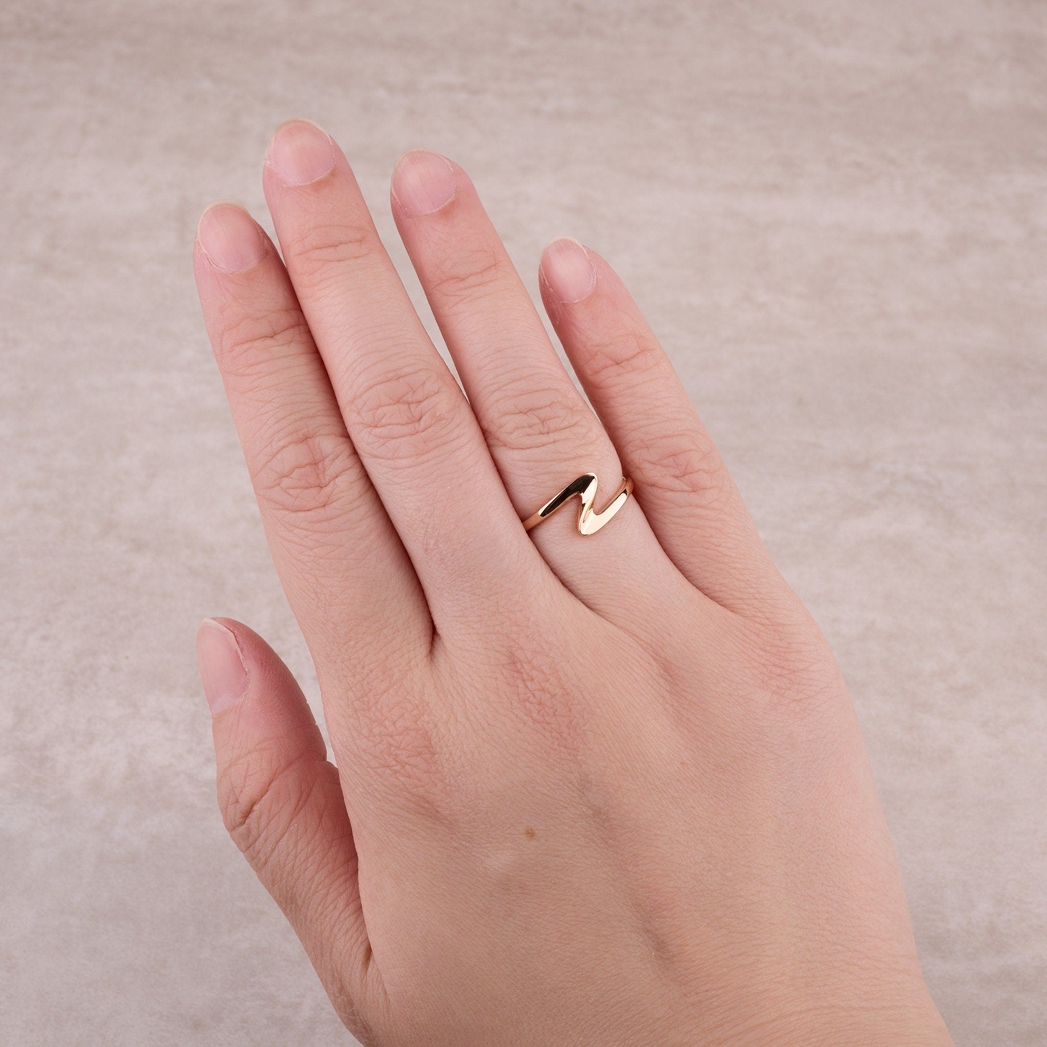 925 Silver Minimalist Wavy Ring - Jewelry And Store