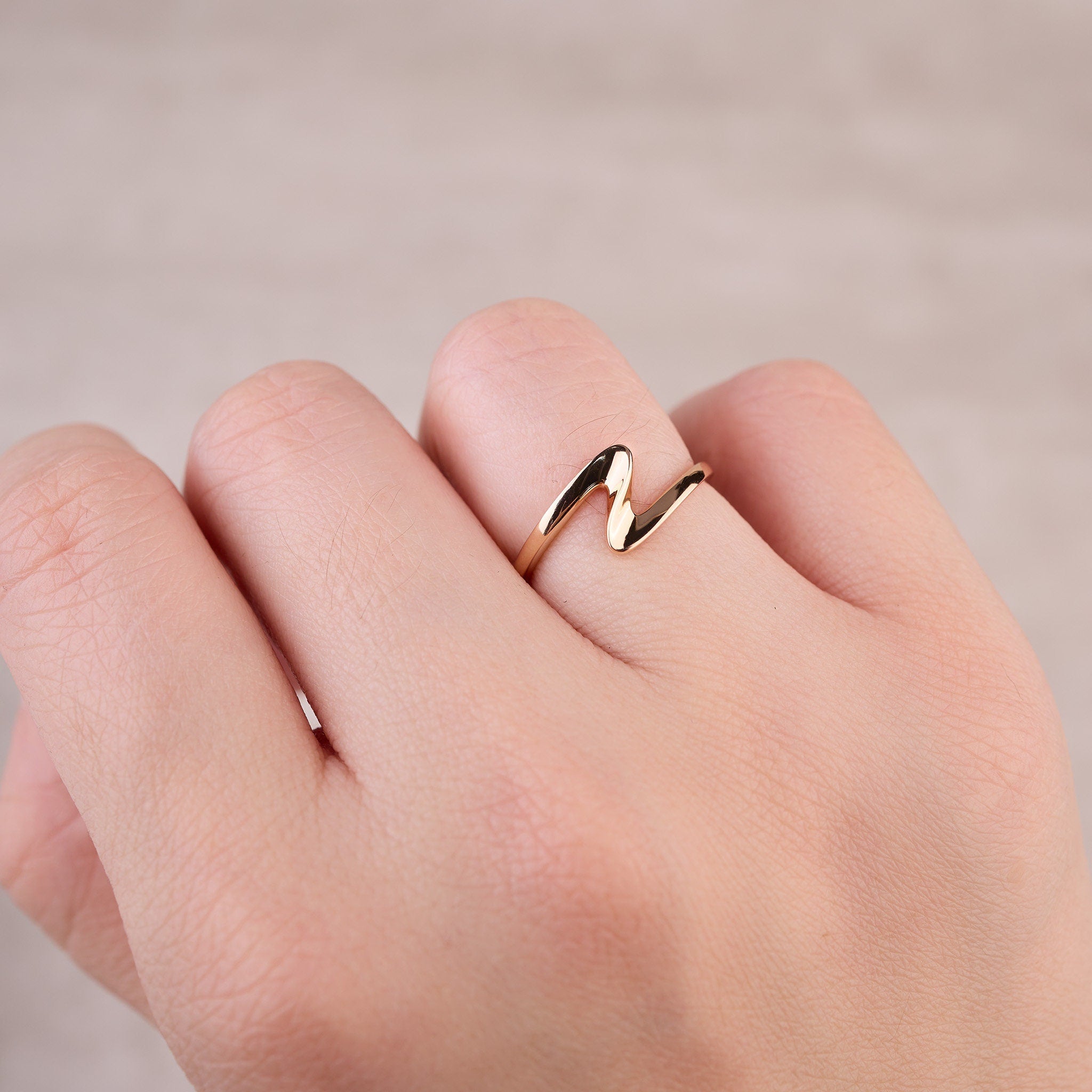 925 Silver Minimalist Wavy Ring - Jewelry And Store