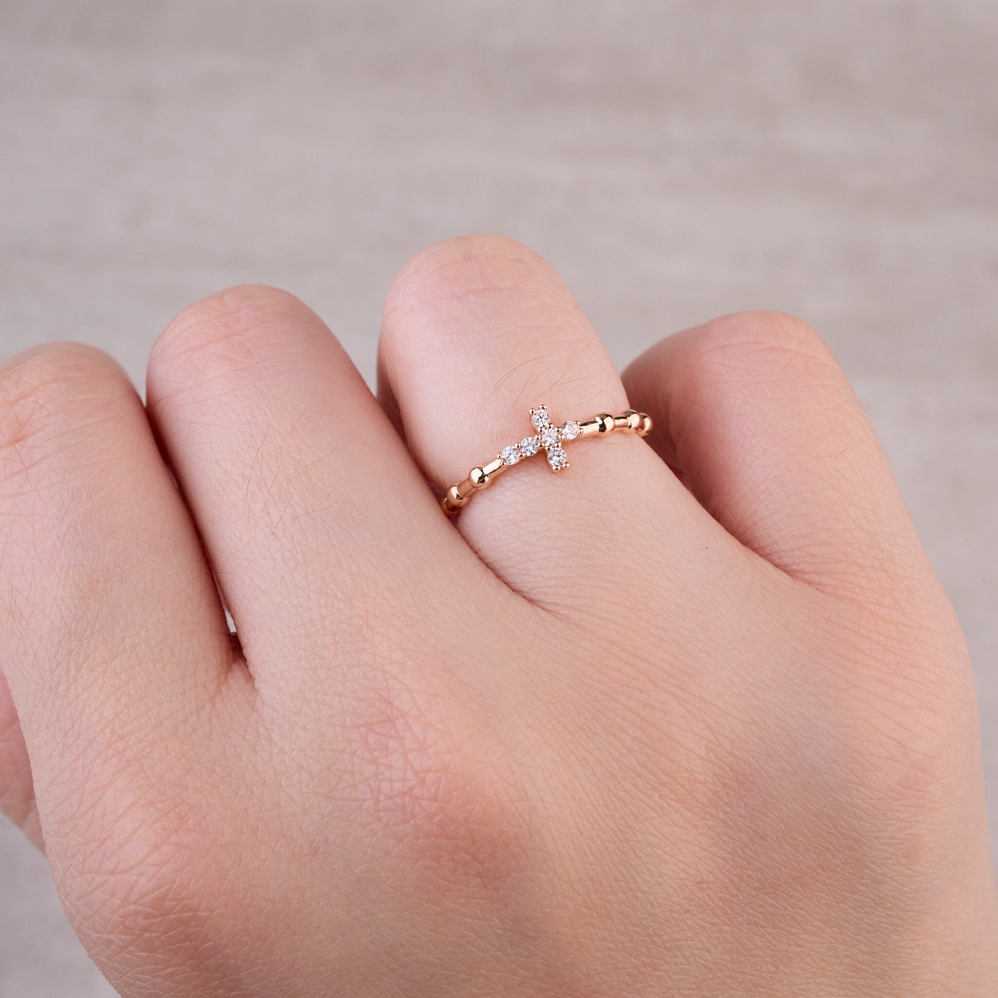 925 Silver Minimalist Cross Ring - Jewelry And Store