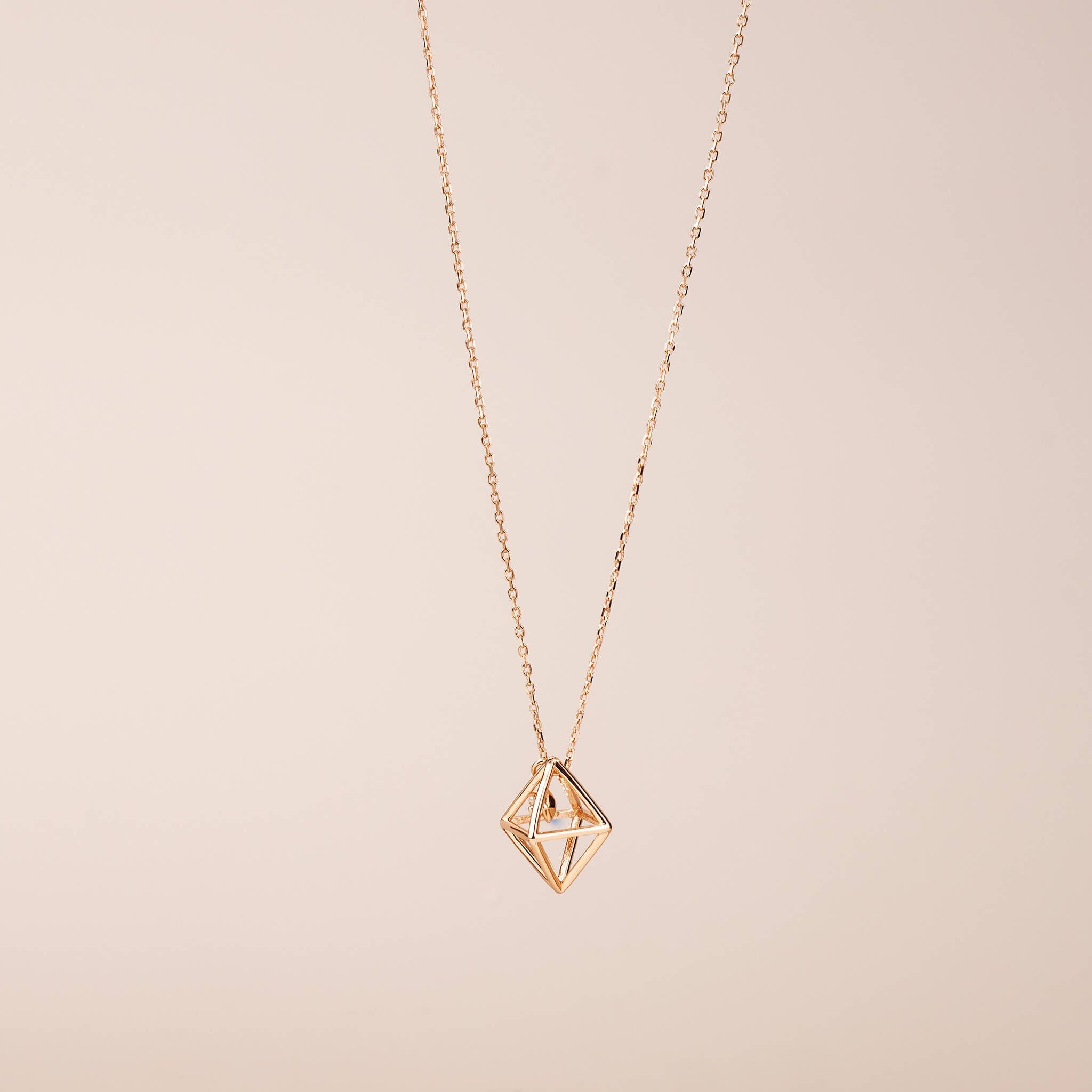 925 Silver Three - dimensional rhombus Necklace - Jewelry And Store