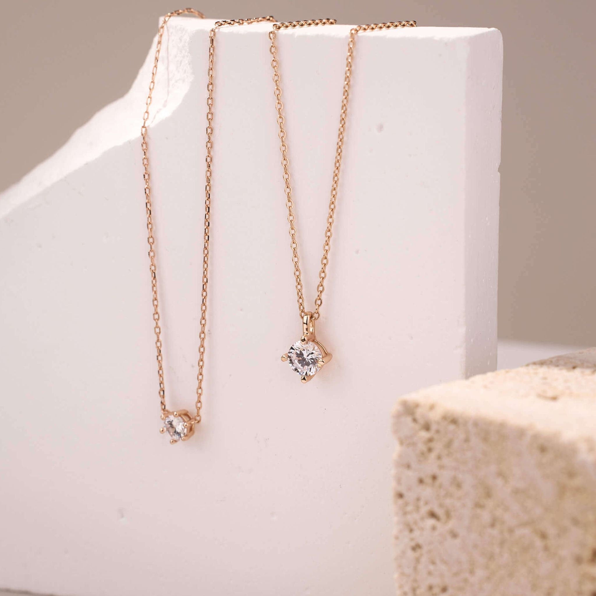 925 Silver Solitiare Diamond Necklace - Jewelry And Store