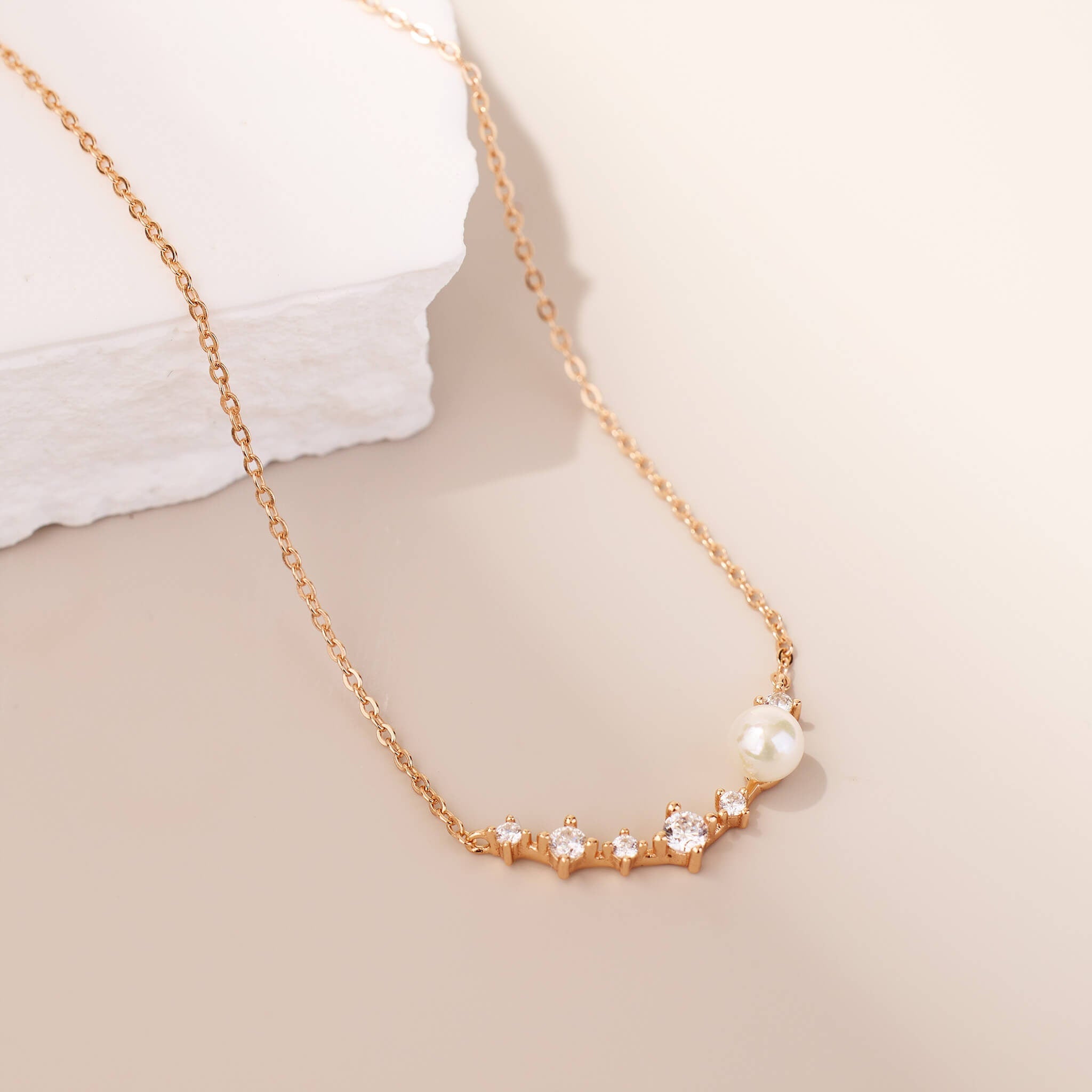 925 Silver Pearl charm Necklace - Jewelry And Store