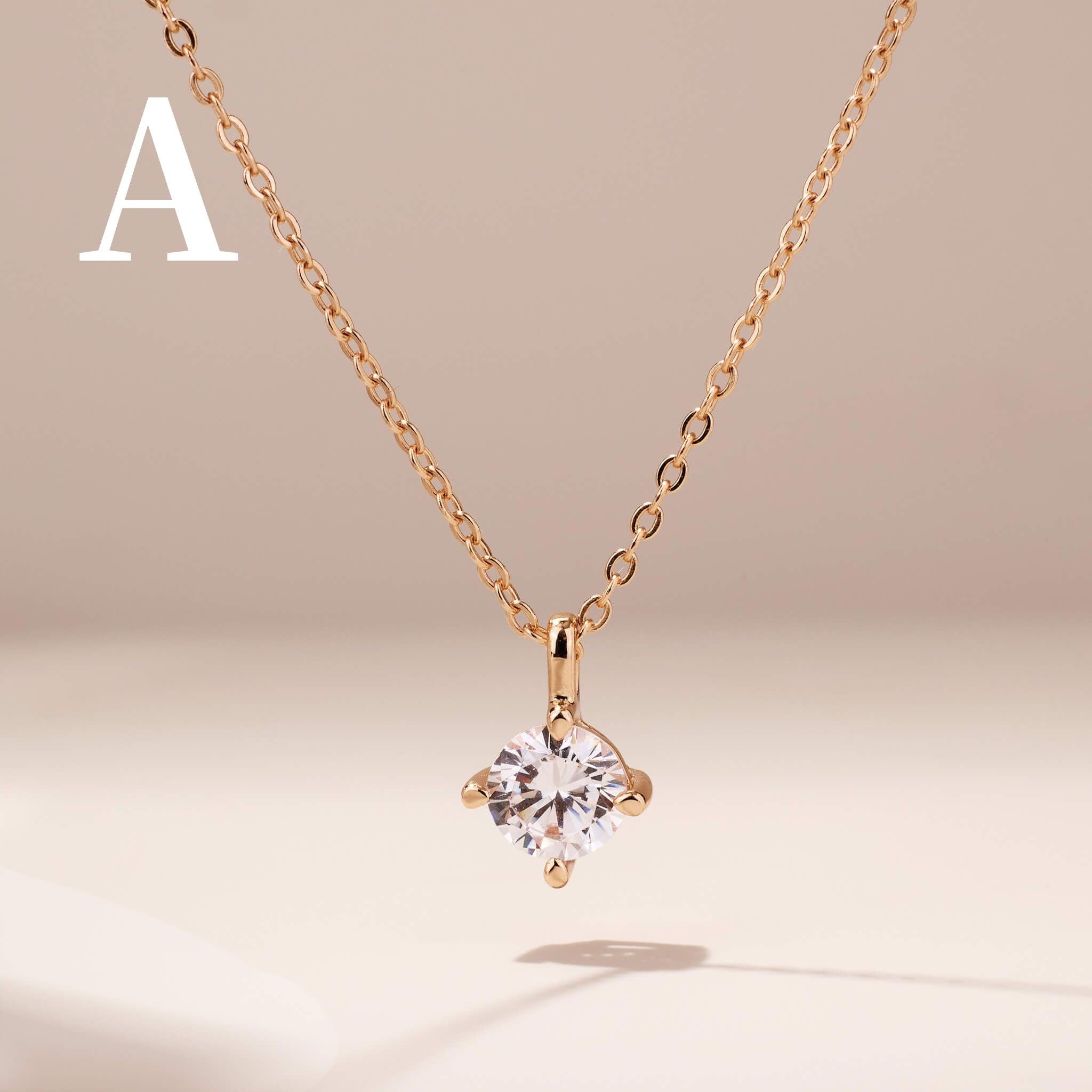 925 Silver Solitiare Diamond Necklace - Jewelry And Store