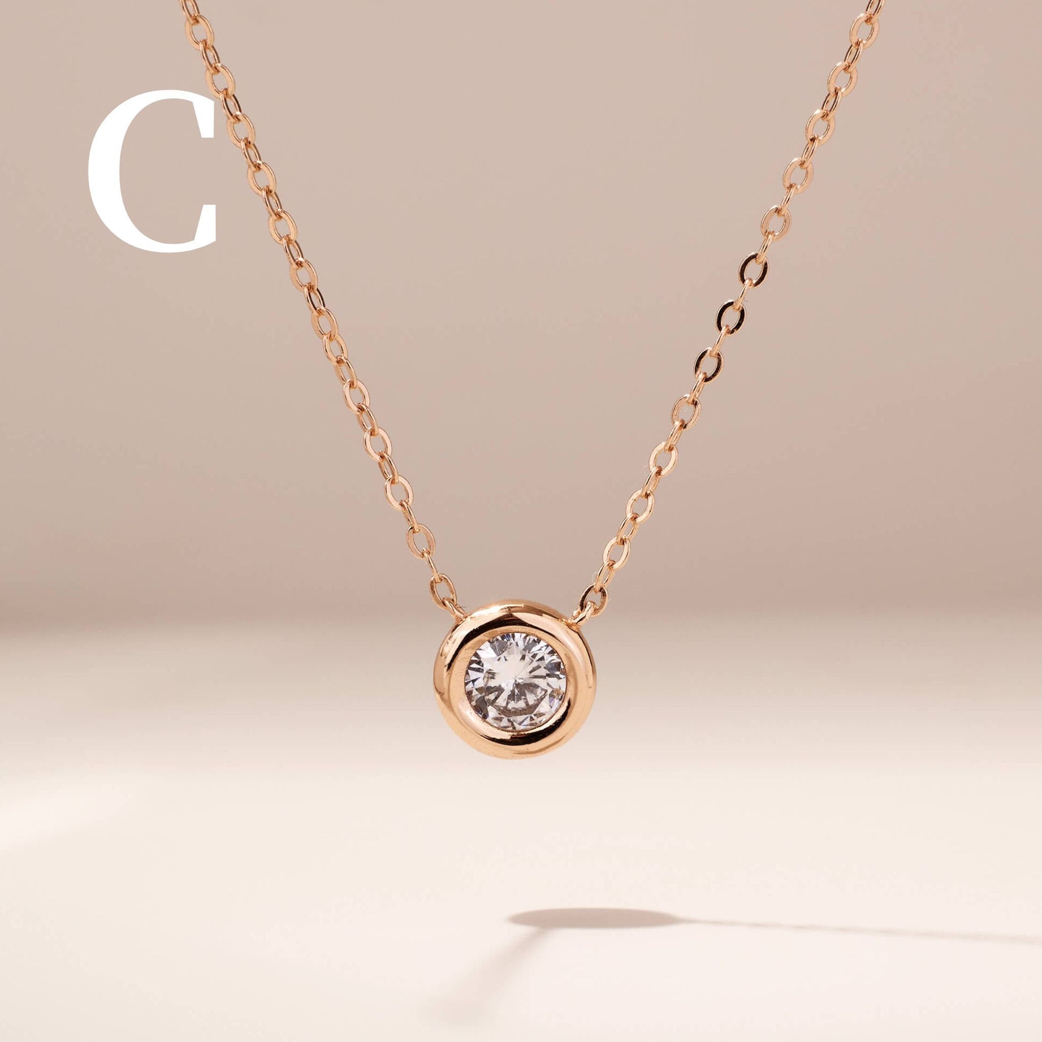 925 Silver Solitiare Diamond Necklace - Jewelry And Store