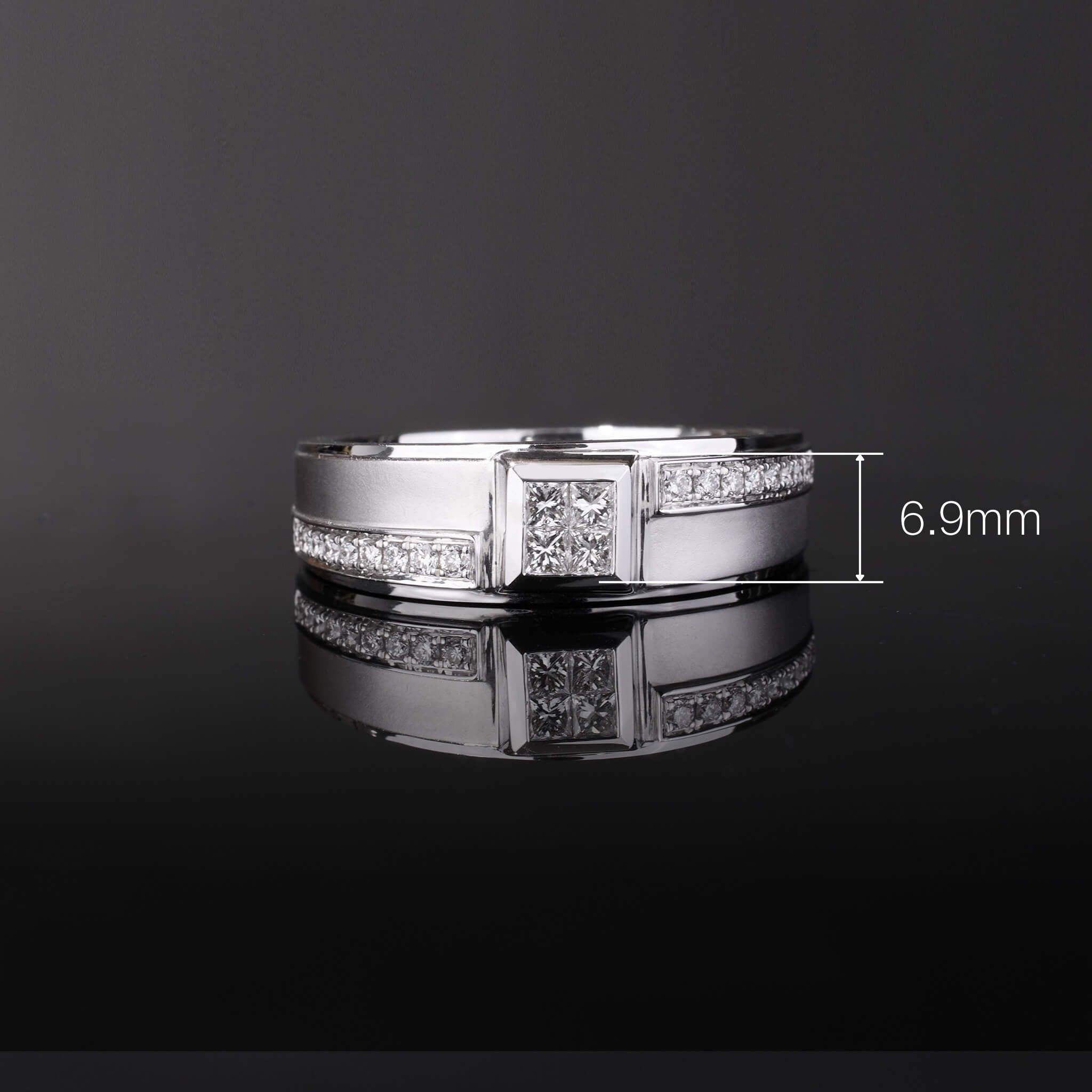 18K Gold Unisex Geometric Band Ring - Jewelry And Store