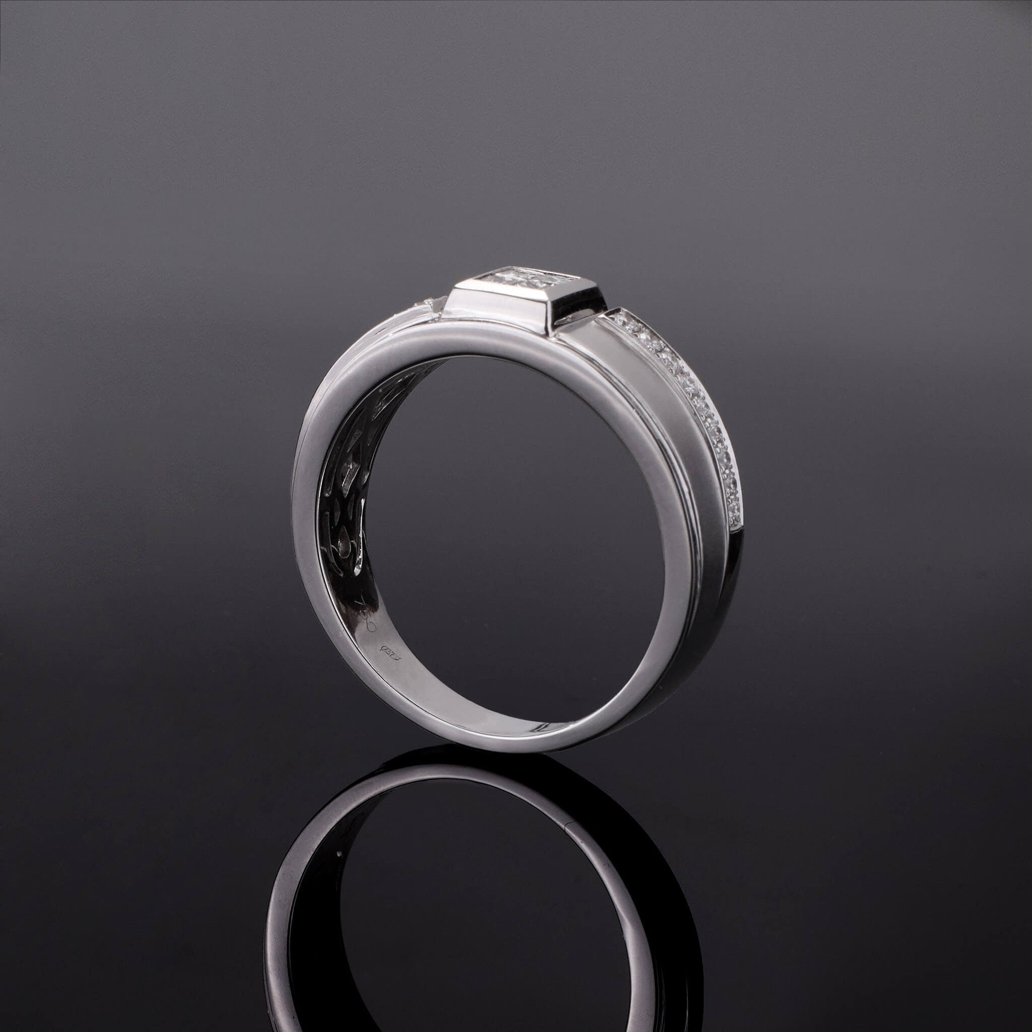 18K Gold Unisex Geometric Band Ring - Jewelry And Store