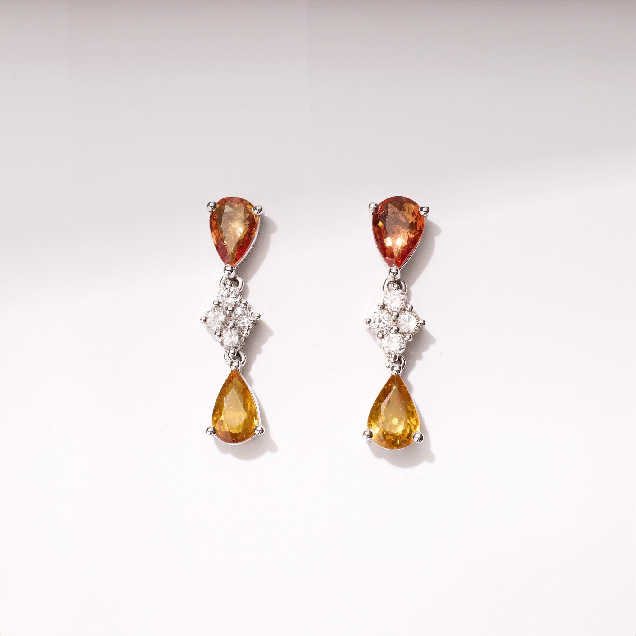 18K Gold Fancy Sapphire and Diamond Drop Earrings - Jewelry And Store