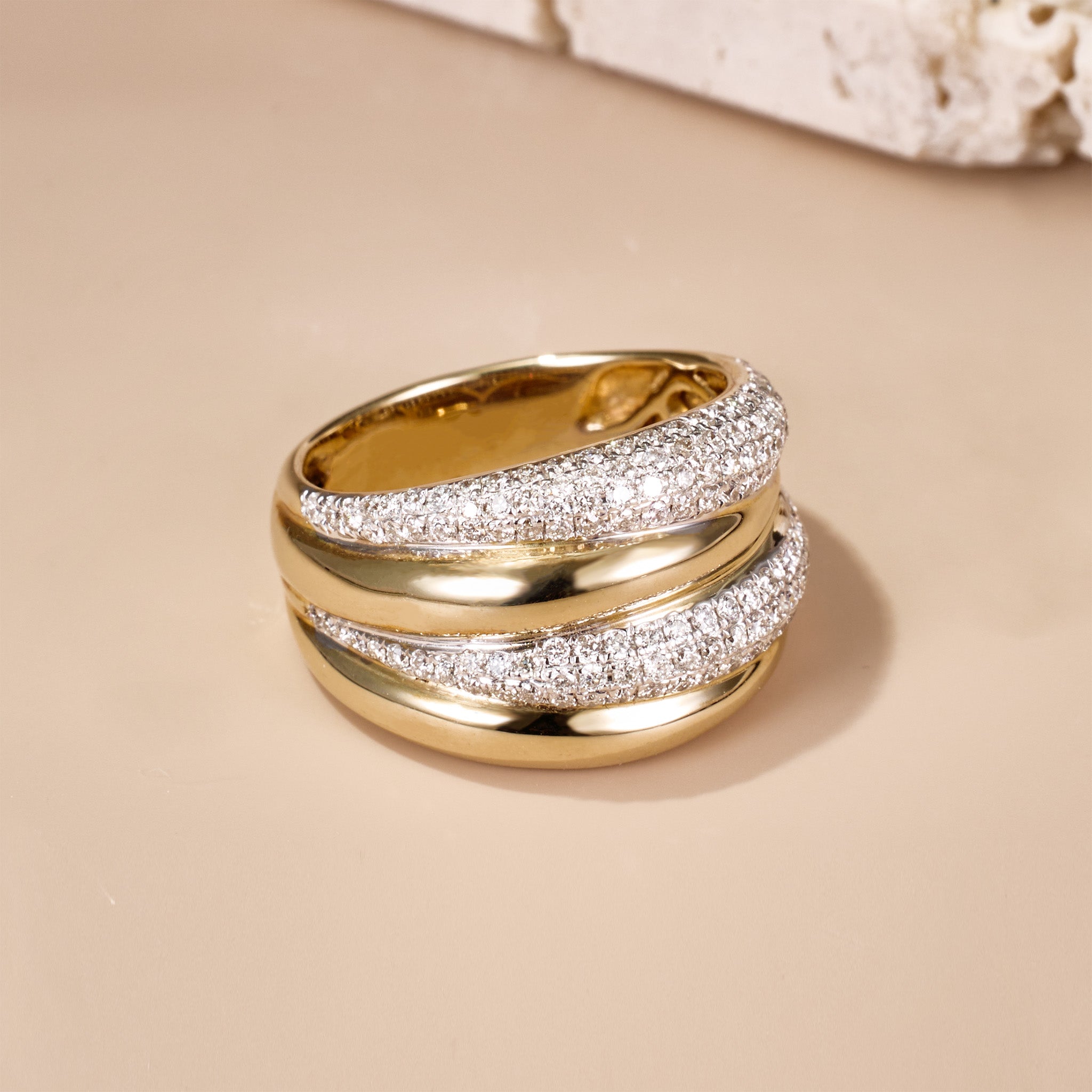 0.87ct.tw. Layered Diamond Ring in 14K Gold - Jewelry And Store
