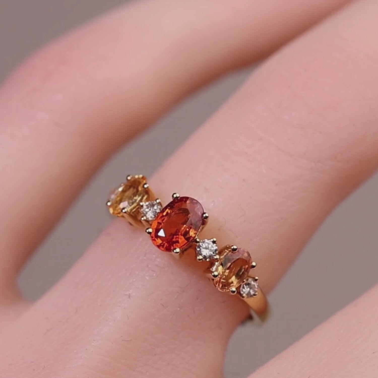 18K Gold Multi-Colored Natural Fancy Sapphire & Diamond Ring