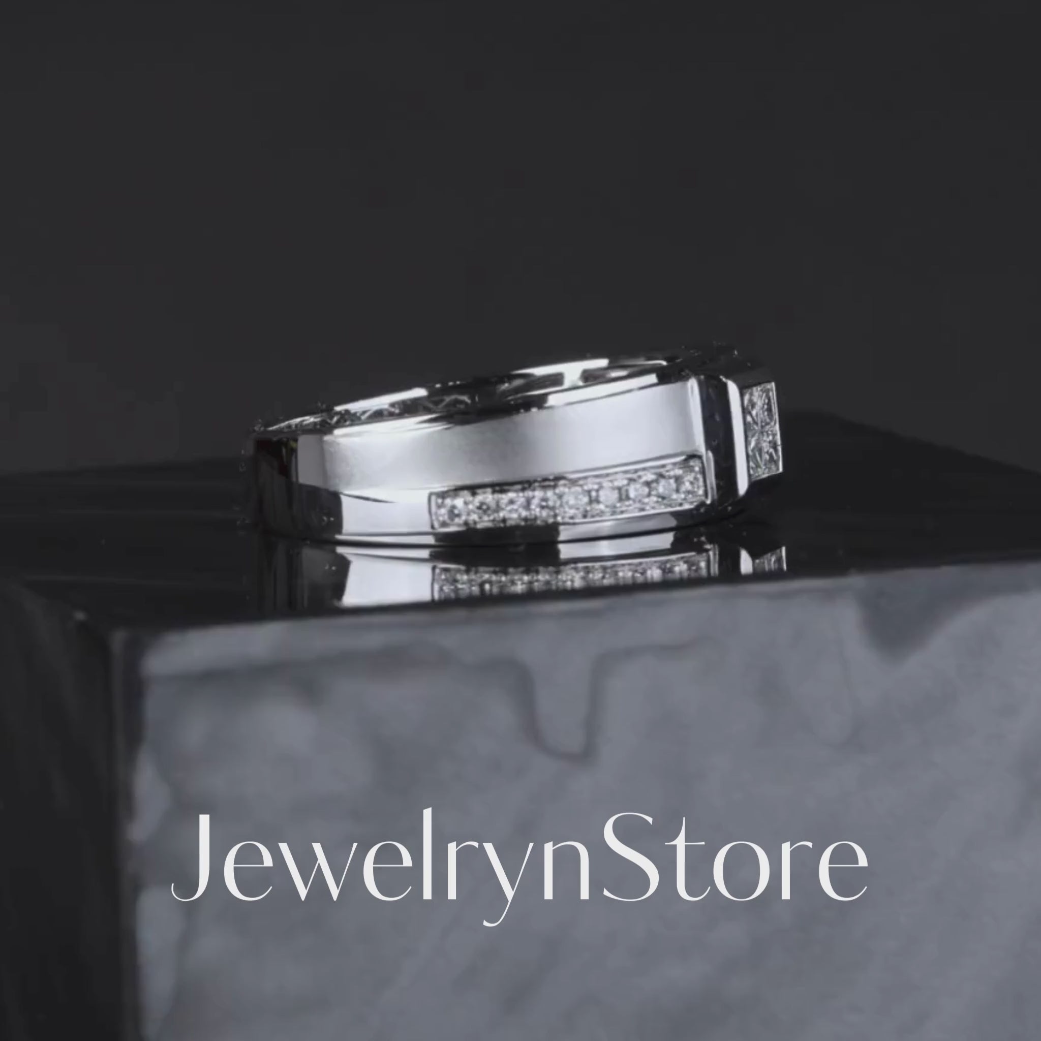 18K Gold Unisex Geometric Band Ring