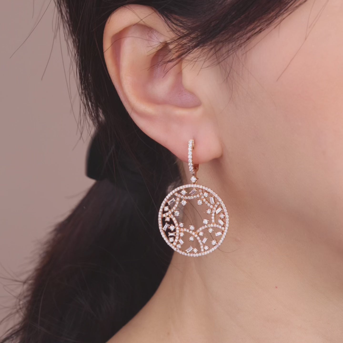 18K Gold Starry Night Natural Diamond Earrings