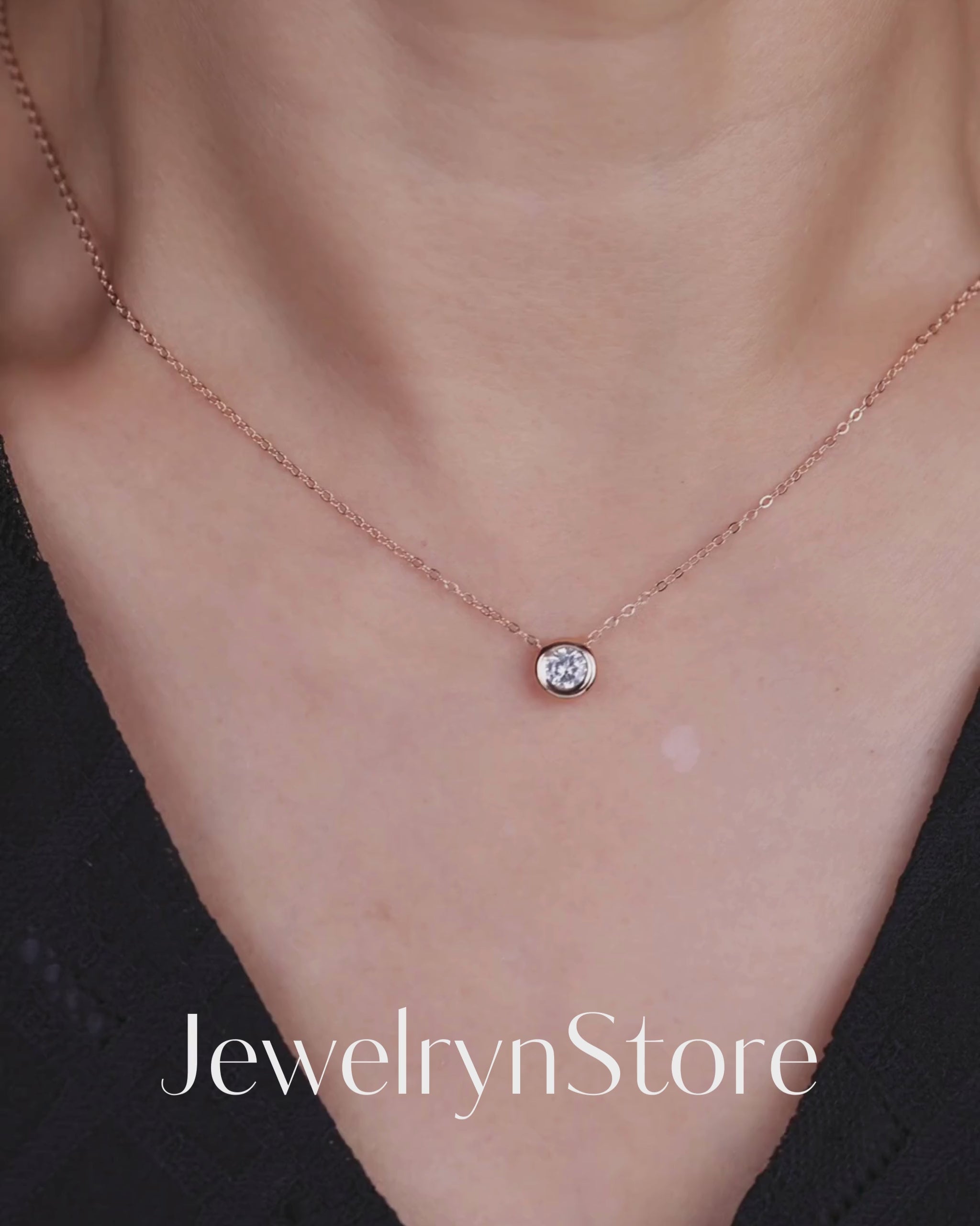 925 Silver Solitiare Diamond Necklace