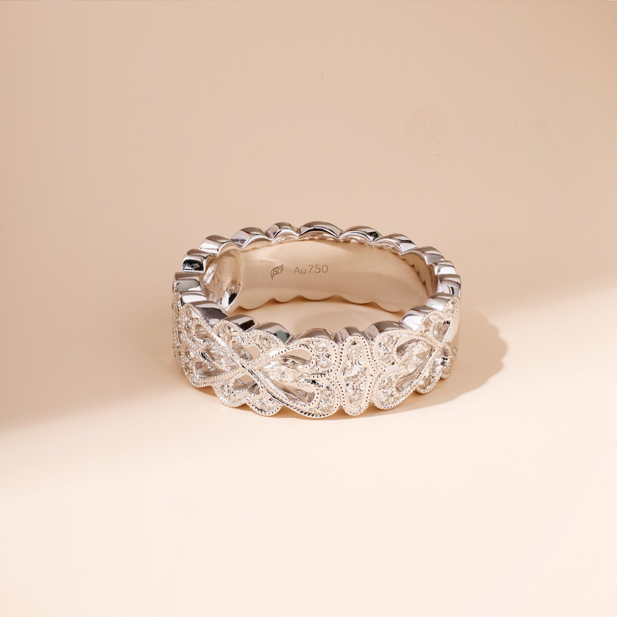 Multi - Diamond Vintage - Style Band - Jewelry And Store