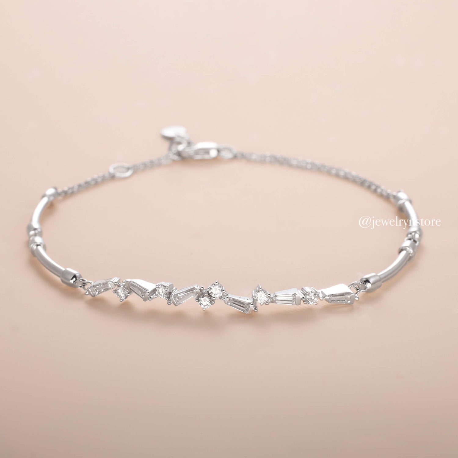 18K Natural Diamond Petite Bracelet - Jewelry And Store