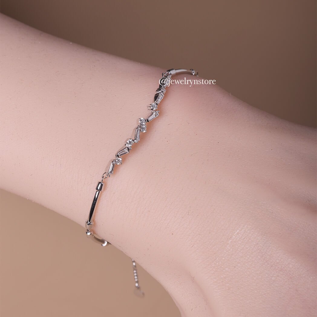 18K Natural Diamond Petite Bracelet - Jewelry And Store
