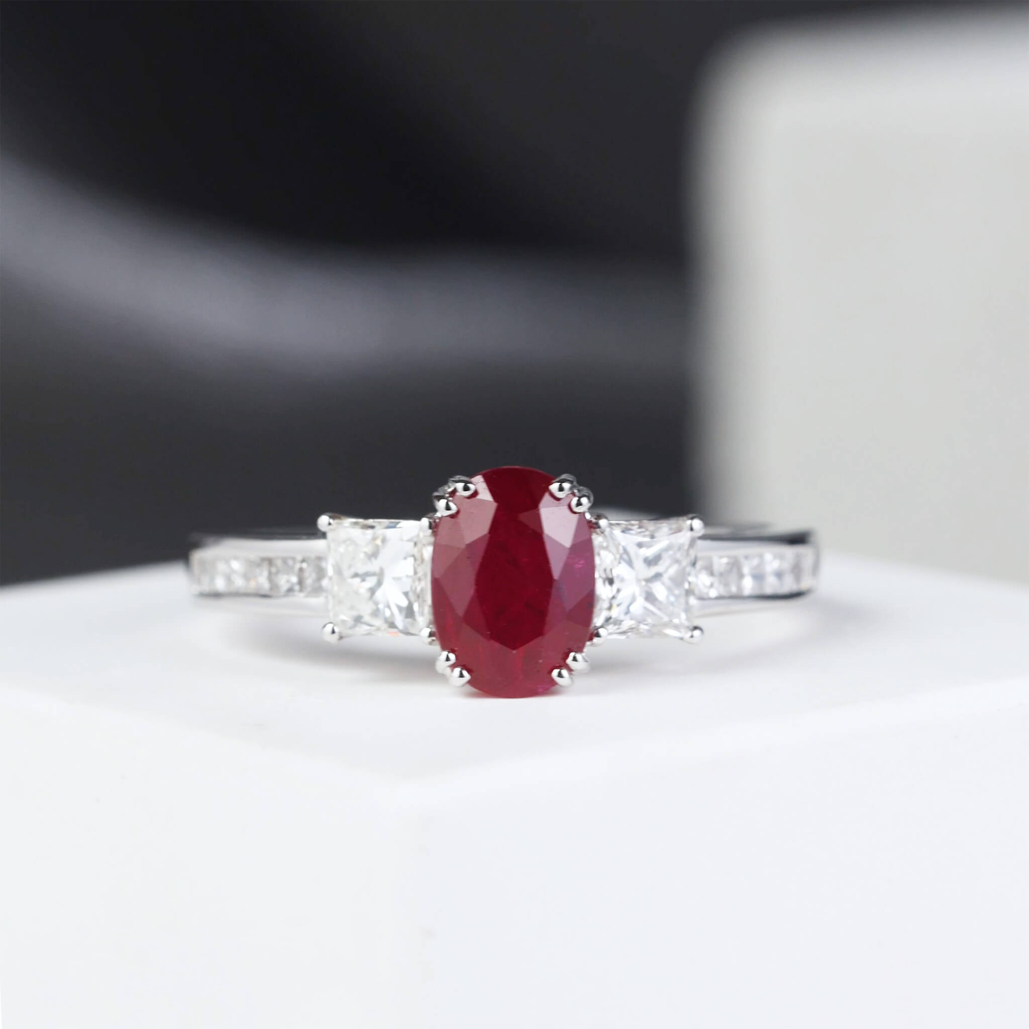 1.15ct.t.w. Nature Ruby and Diamond Ring - Jewelry And Store