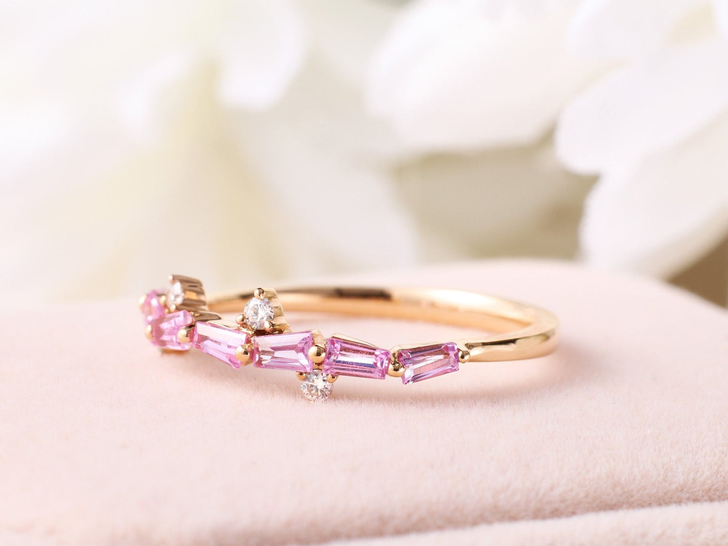 Petite Diamond and Gemstone Stackable Ring - Jewelry And Store