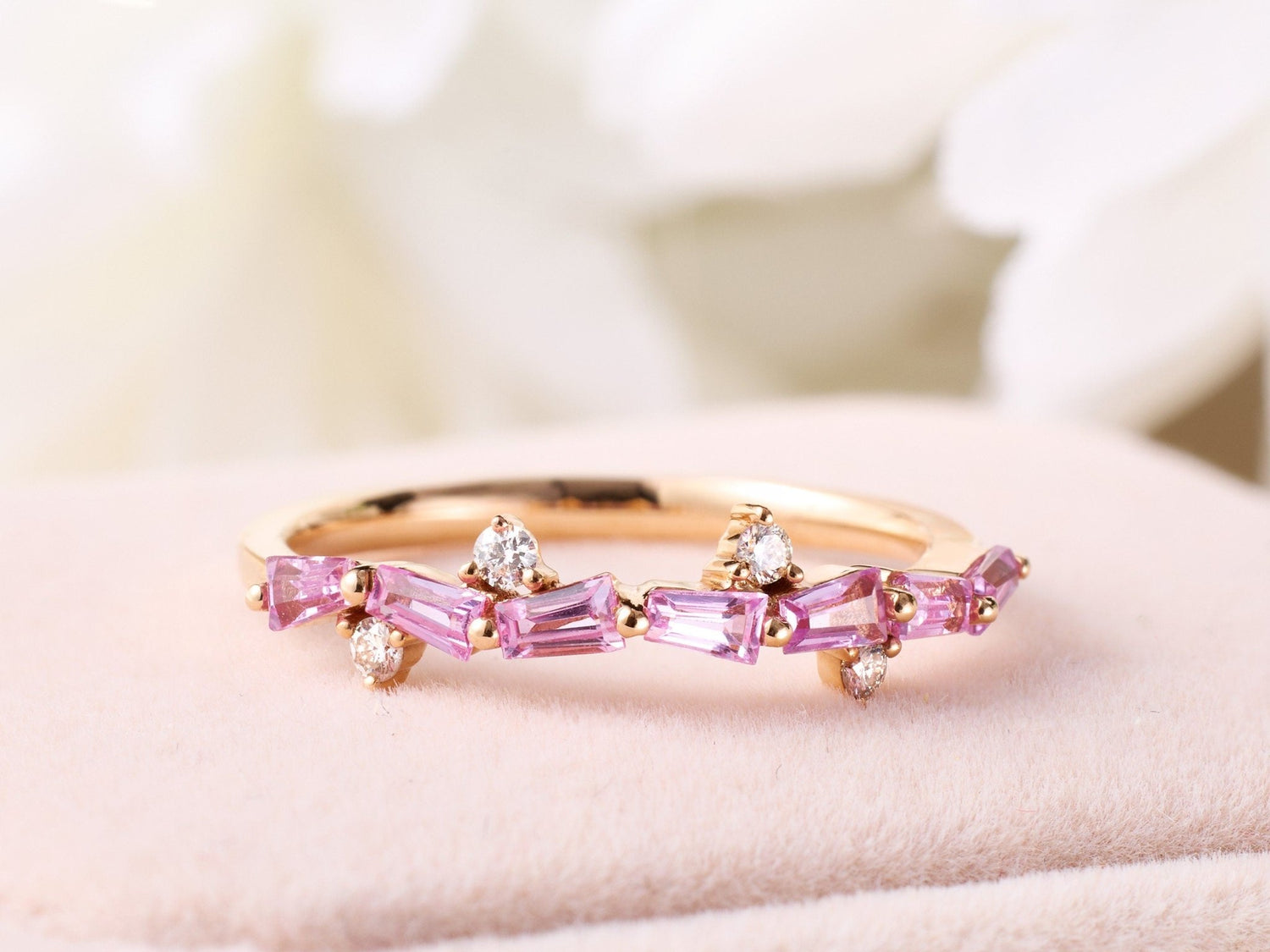 Petite Diamond and Gemstone Stackable Ring - Jewelry And Store