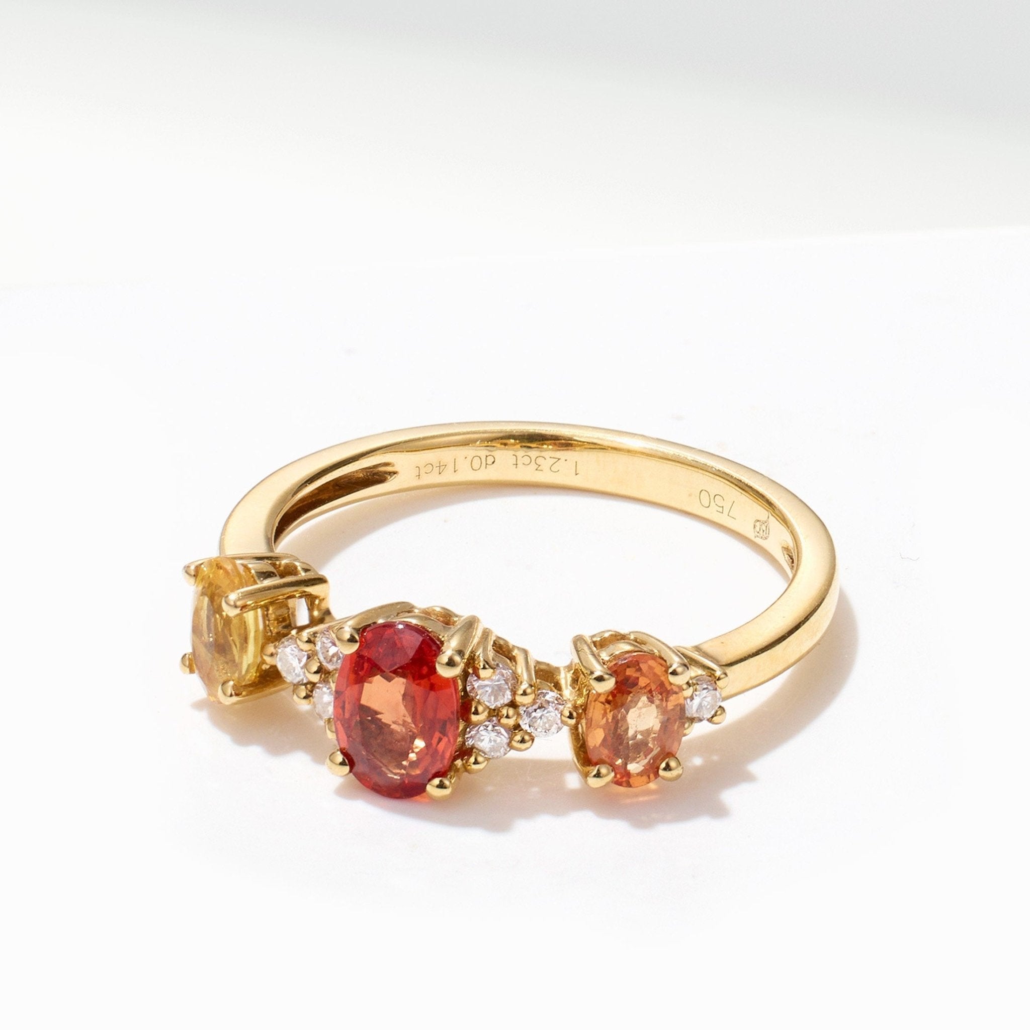 Multi - Colored Fancy Sapphire & Diamond Ring - Jewelry And Store