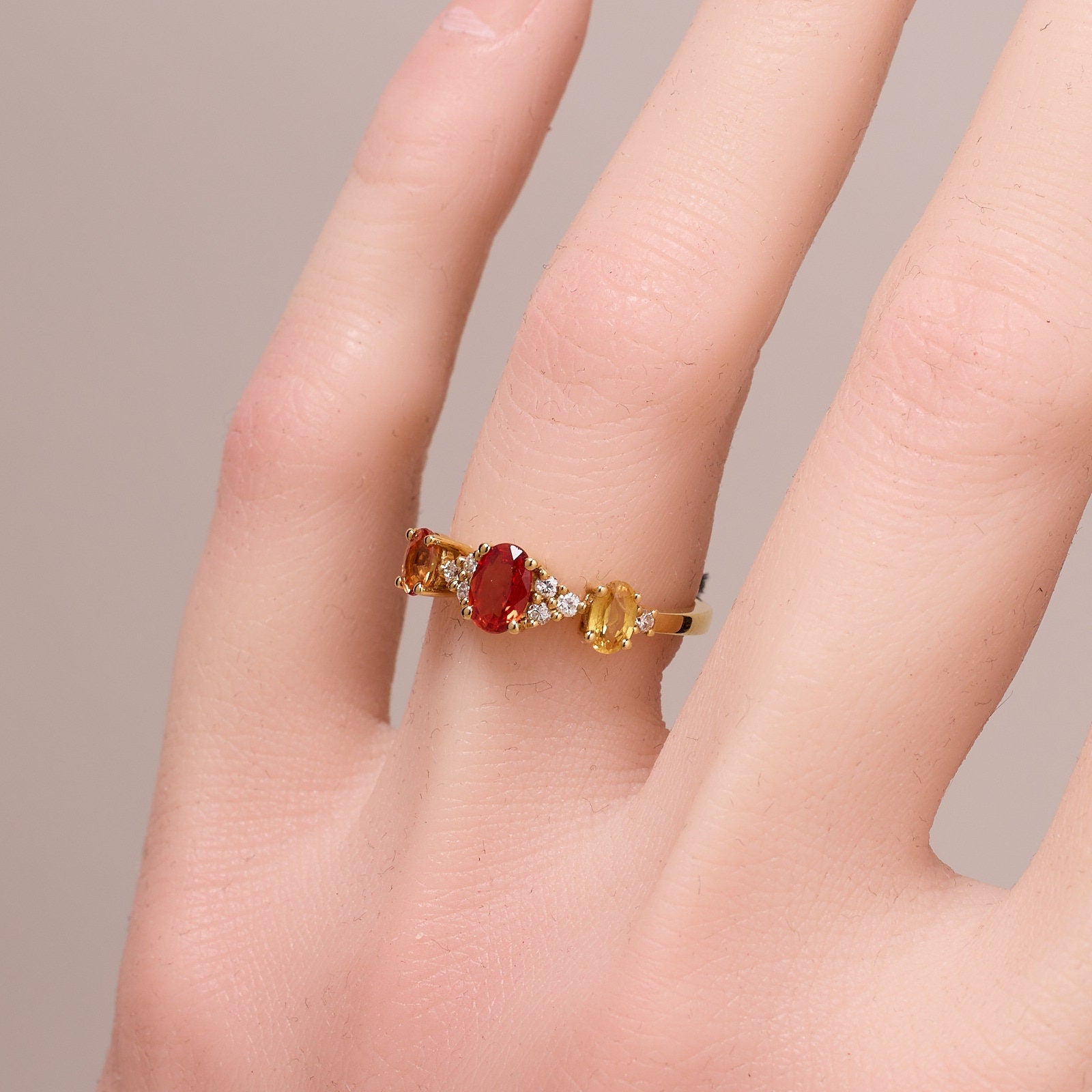 Multi - Colored Fancy Sapphire & Diamond Ring - Jewelry And Store