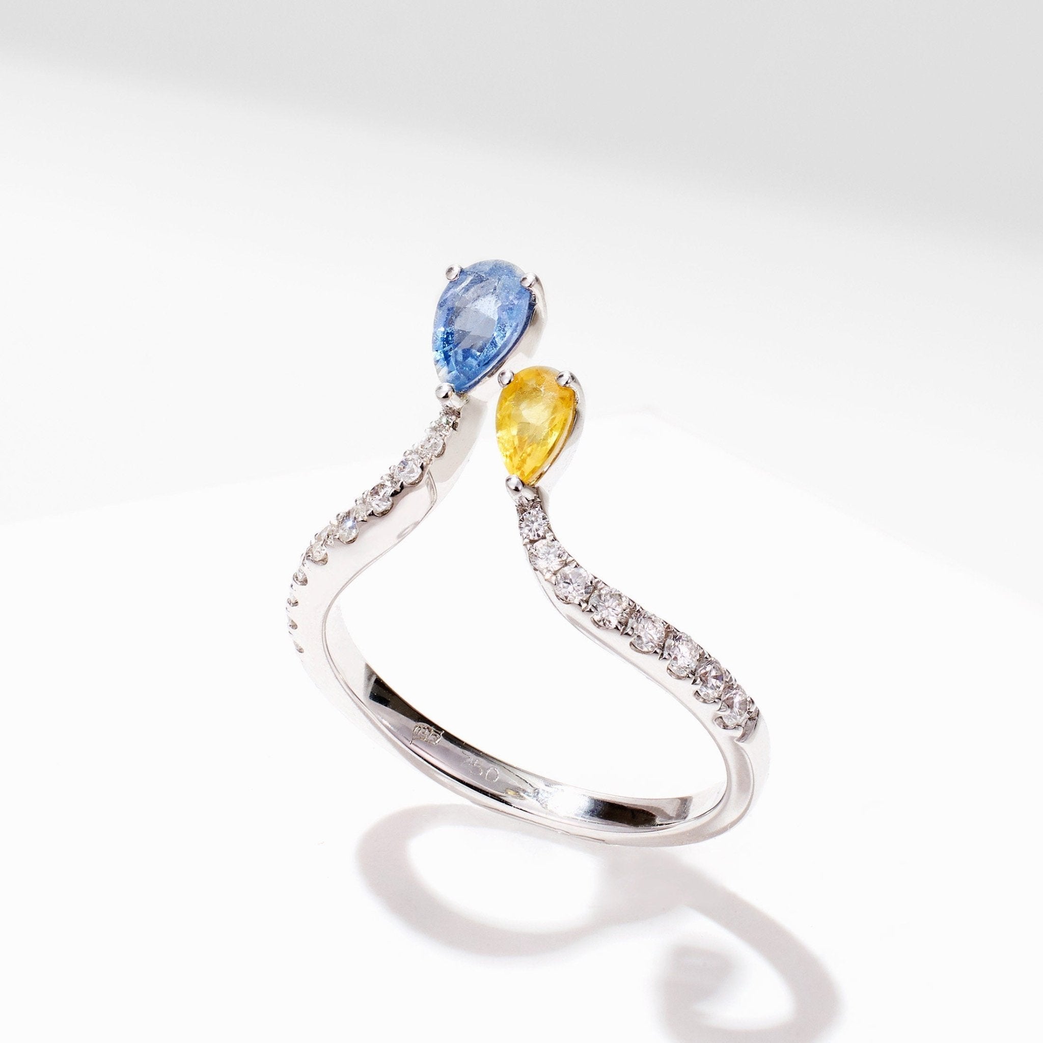 Pear - Shape Fancy Sapphire Open Ring - Jewelry And Store