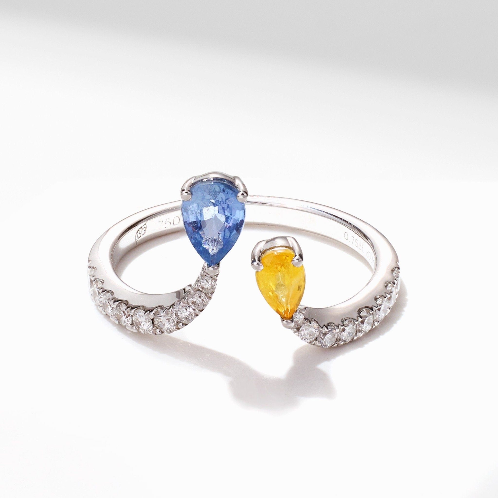 Pear - Shape Fancy Sapphire Open Ring - Jewelry And Store