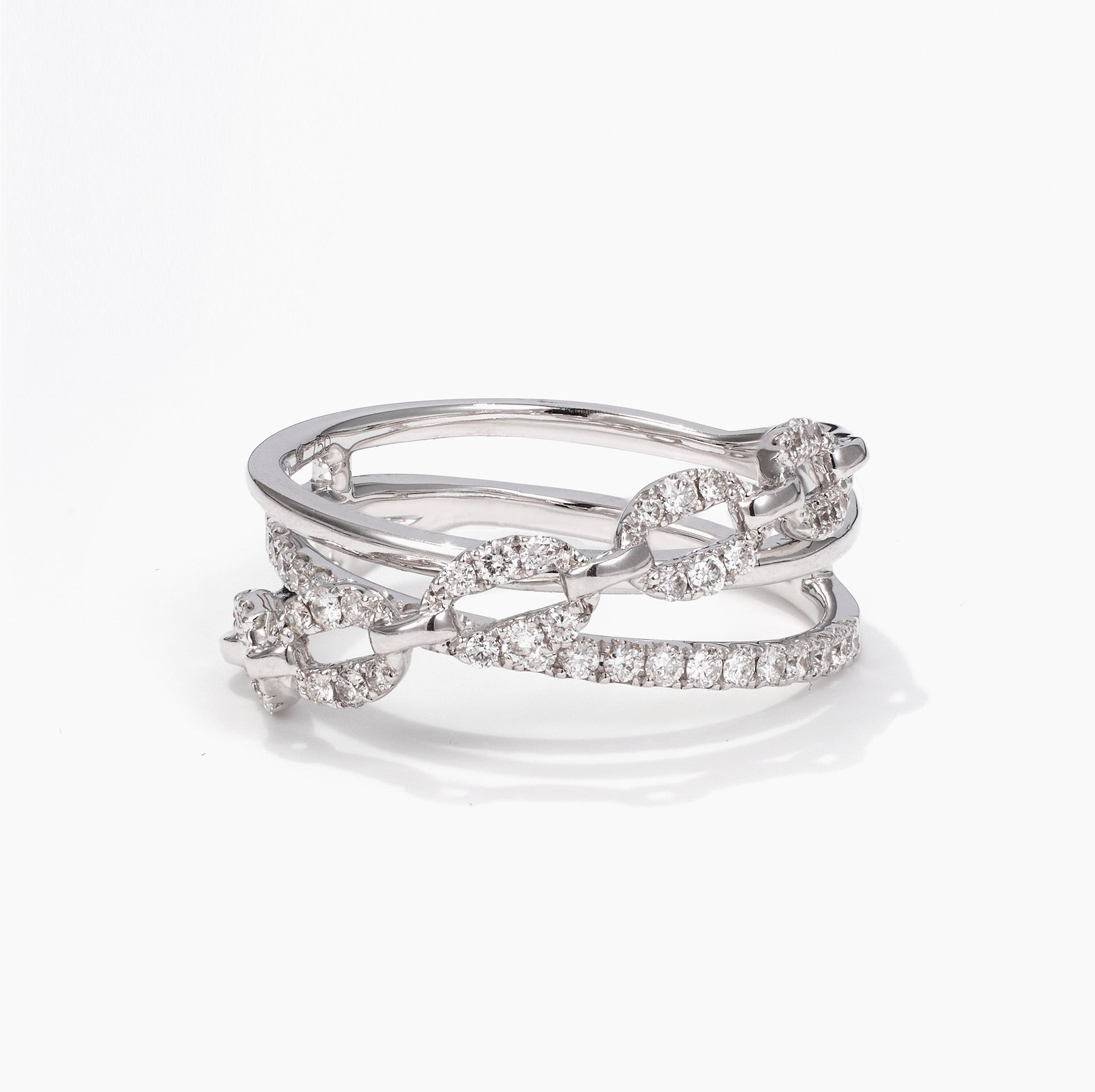 18K Gold Diamond Crossway Ring - Jewelry And Store