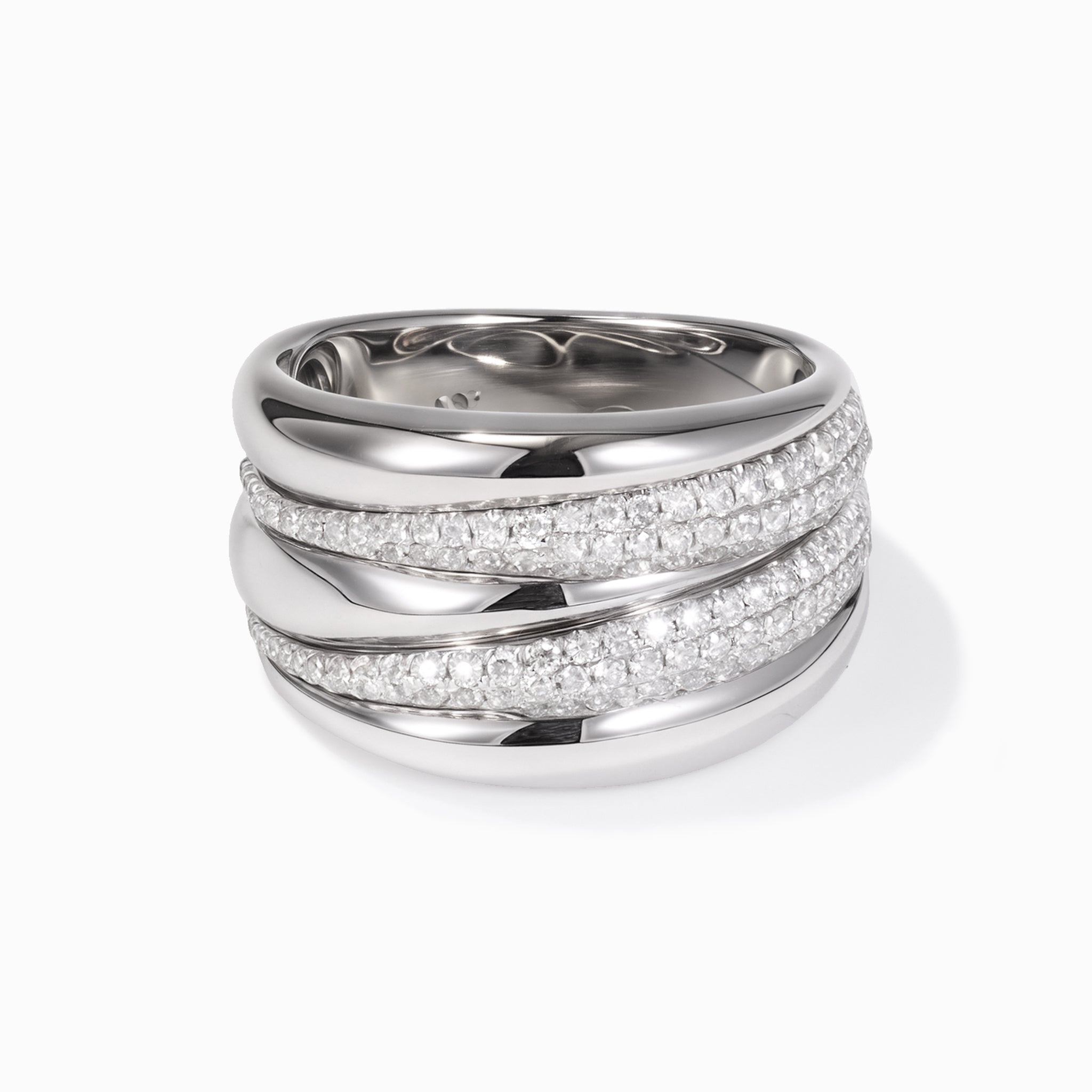 14K White Gold Multi - Band Diamond Ring - Jewelry And Store
