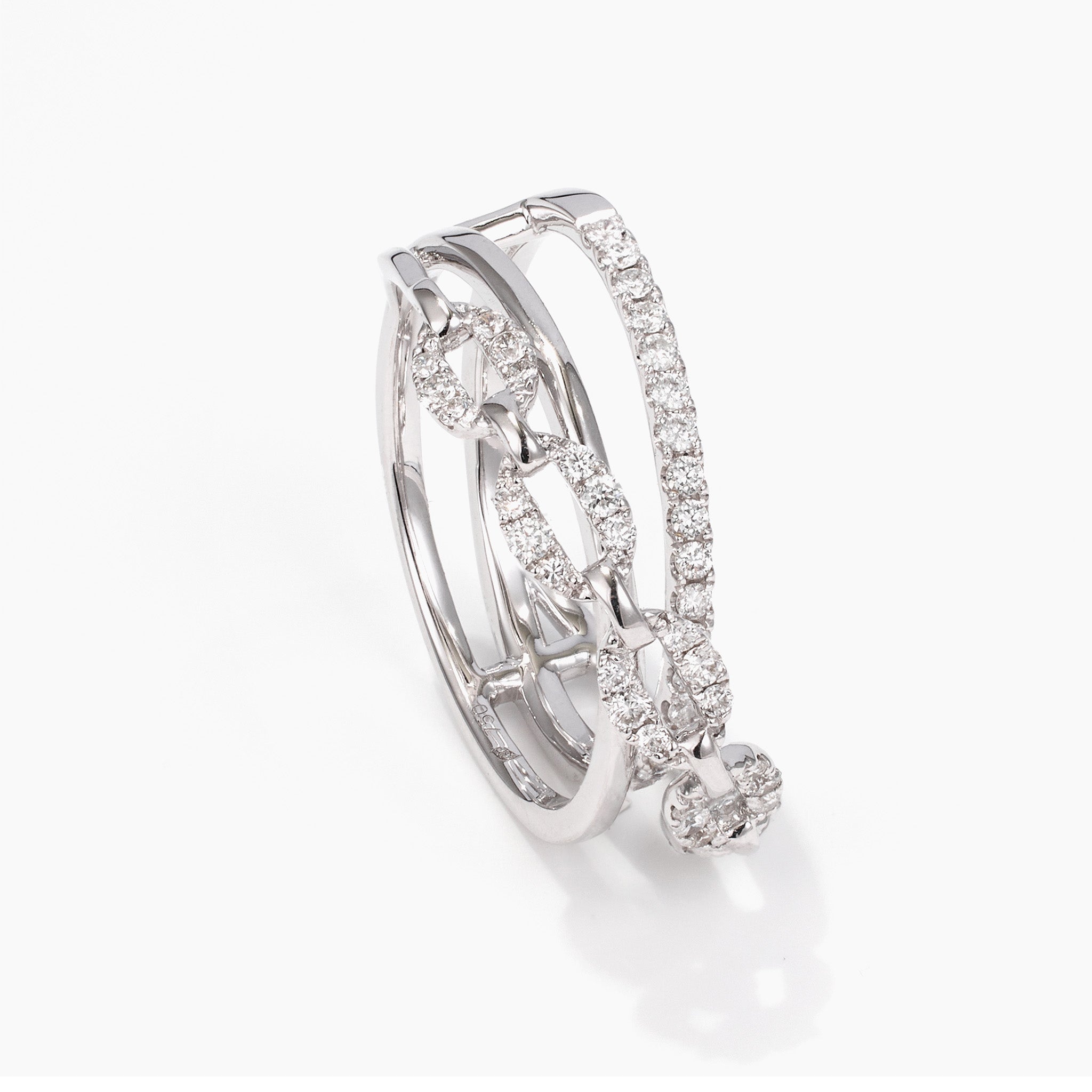 18K Gold Diamond Crossway Ring - Jewelry And Store