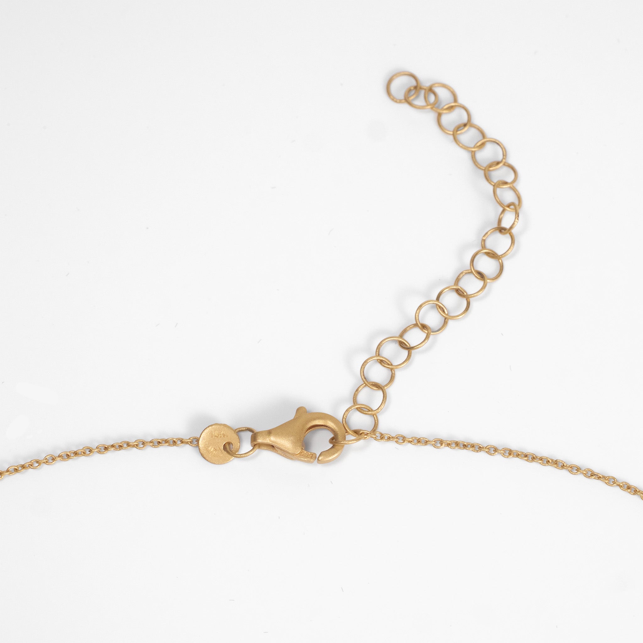 14K Matte Gold Round Pendant with Natural Diamonds - Jewelry And Store