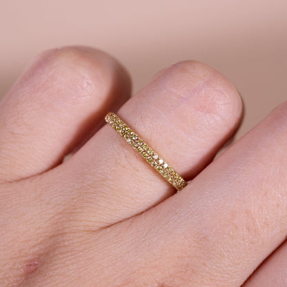 18K Yellow Gold Half‑Eternity Band with Natural Yellow Diamonds - JewelryAndStore