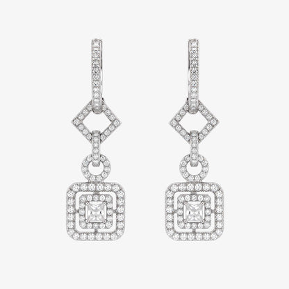 1.63 ct.tw. Natural Diamond Dangle Earrings in 14K White Gold - JewelryandStore