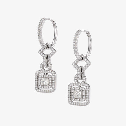 1.63 ct.tw. Natural Diamond Dangle Earrings in 14K White Gold - JewelryandStore